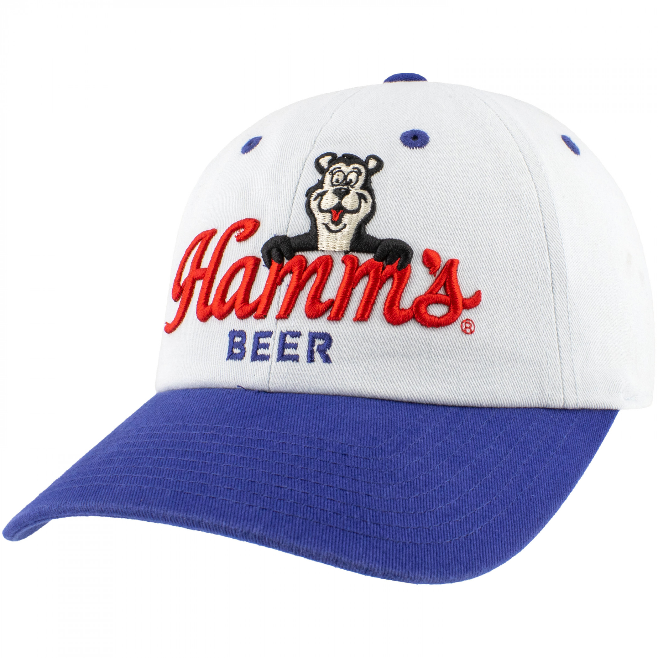 Hamm's Beer Bear Logo Blue Colorway Adjustable Hat