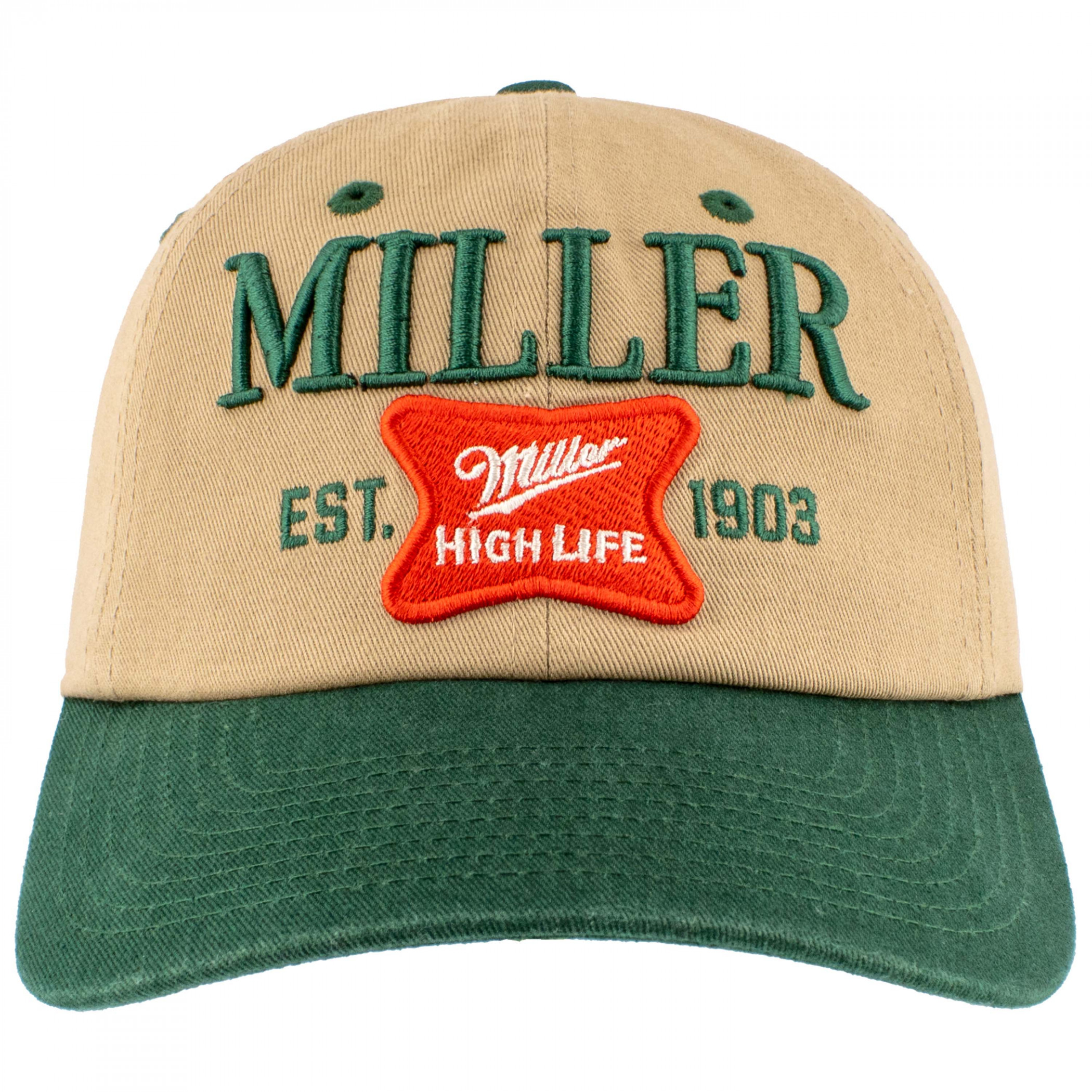 Miller High Life Vintage Text Khaki Colorway Adjustable Hat - image 2