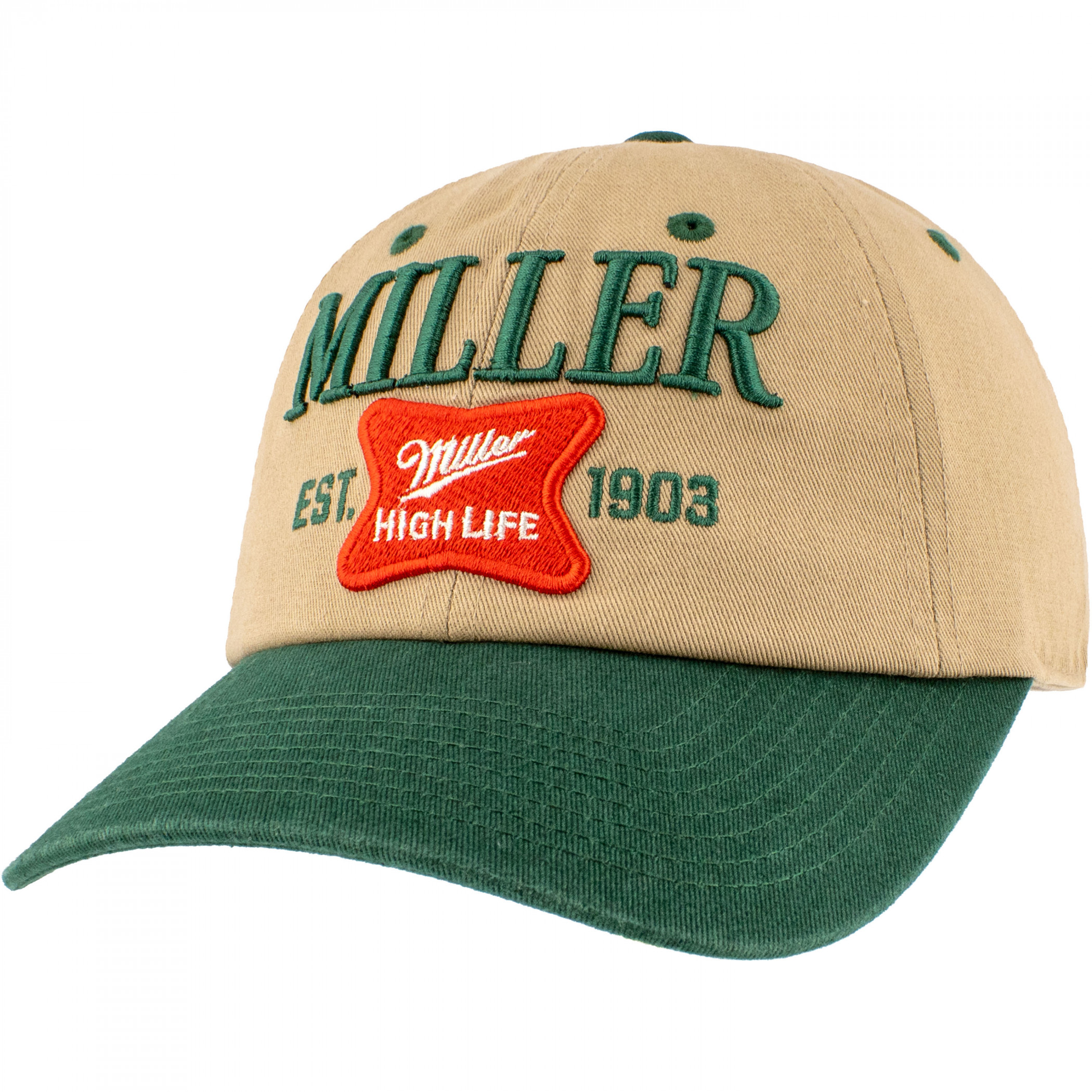 Miller High Life Vintage Text Khaki Colorway Adjustable Hat