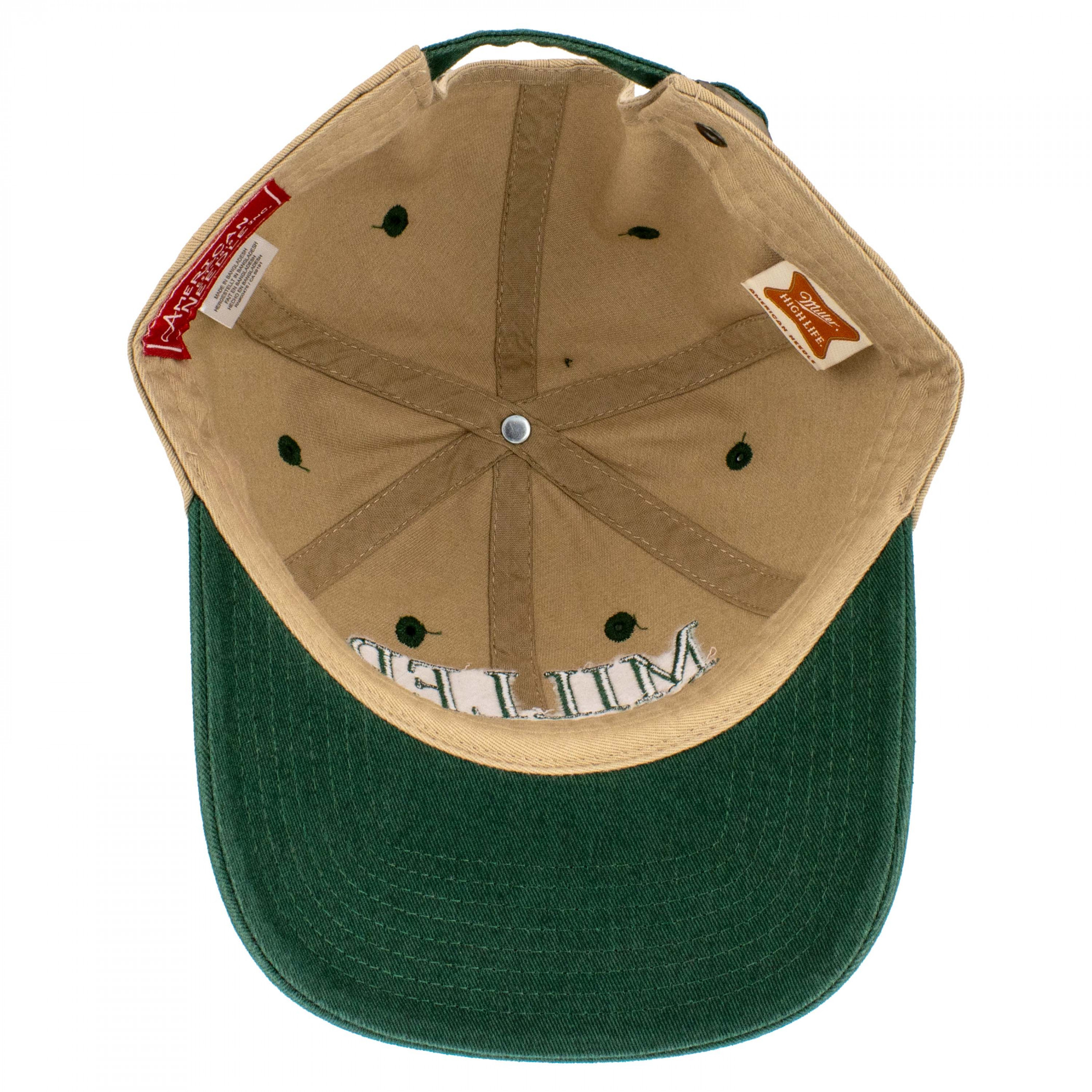 Miller High Life Vintage Text Khaki Colorway Adjustable Hat - image 6