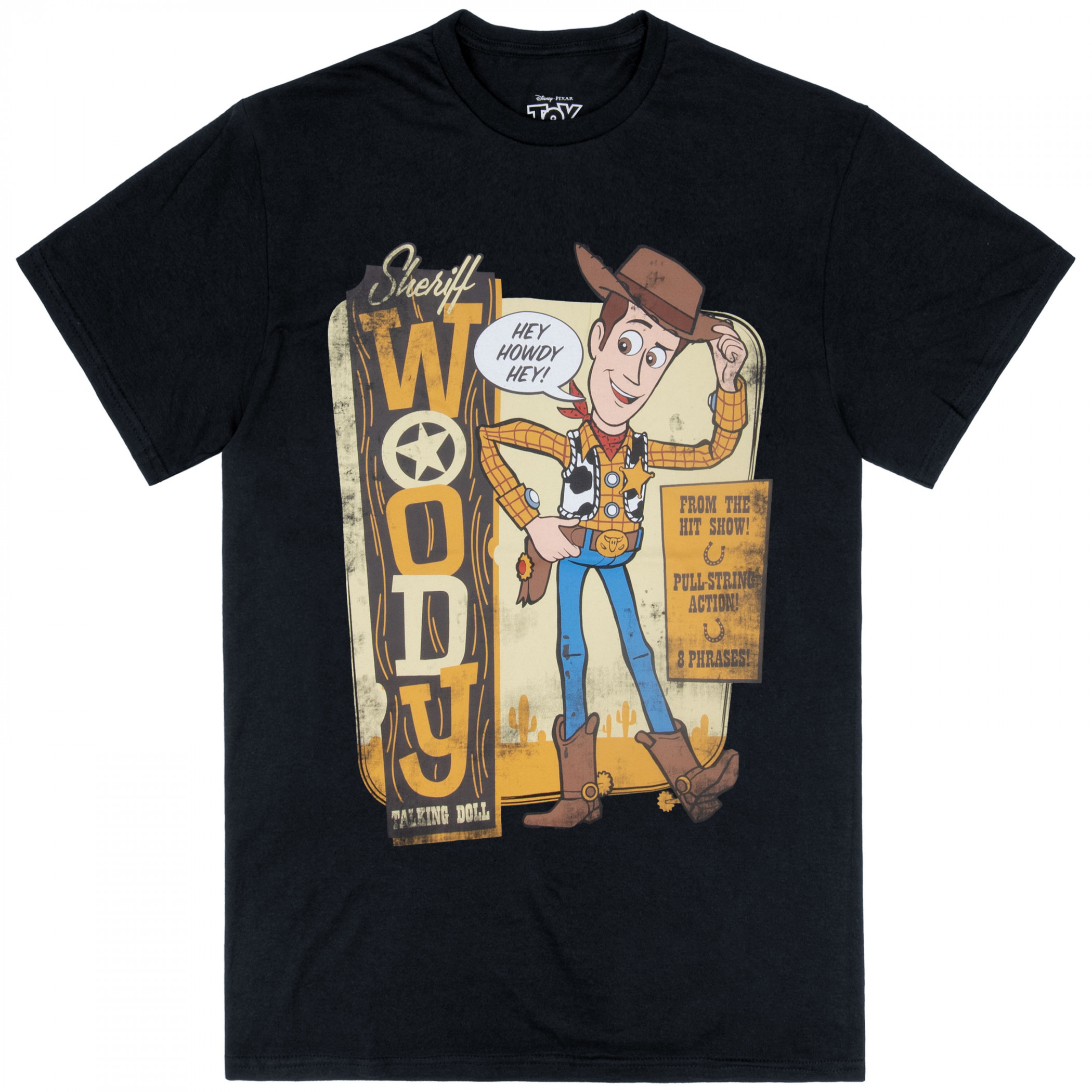 Toy Story Sheriff Woody Talking Doll T-Shirt, Black