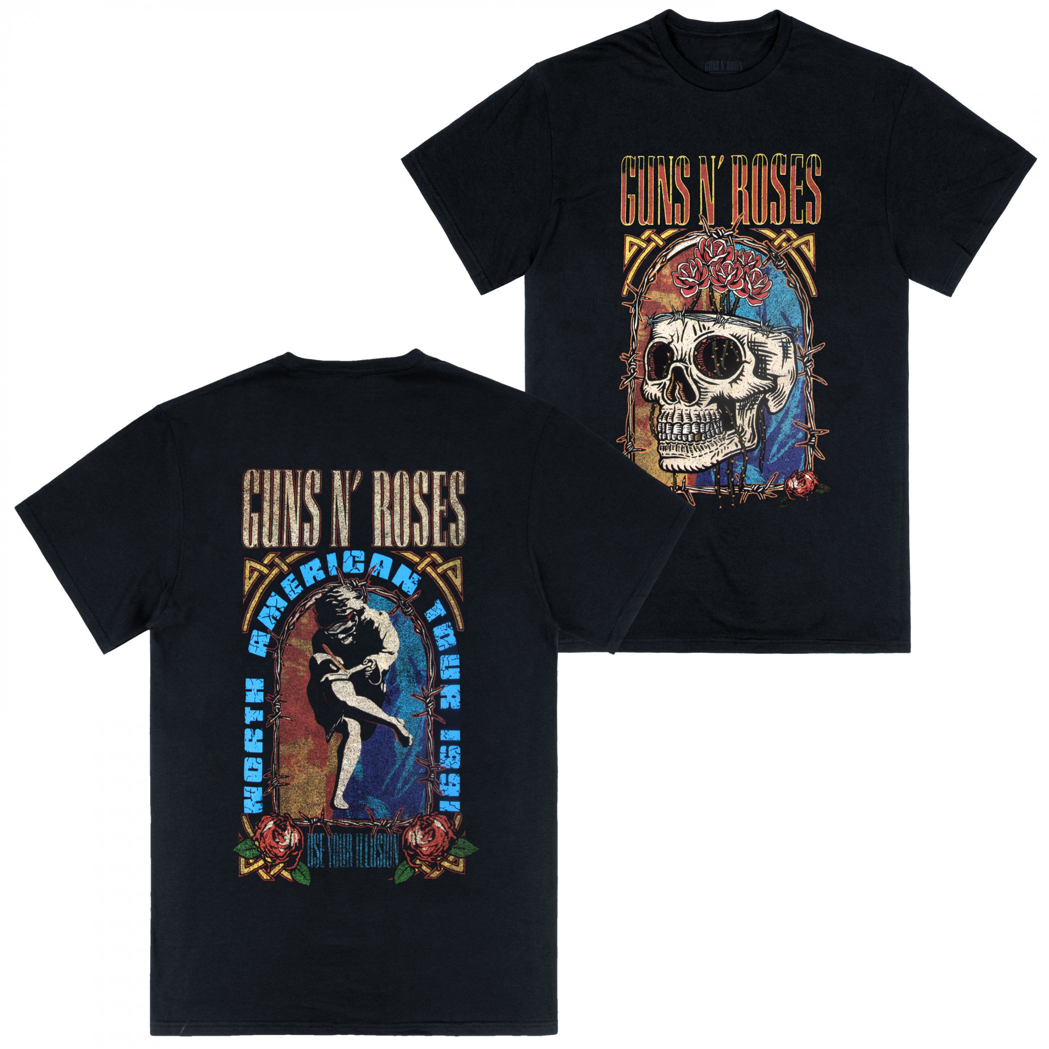 Guns N' Roses 1991 North American Tour Front & Back Print T-Shirt
