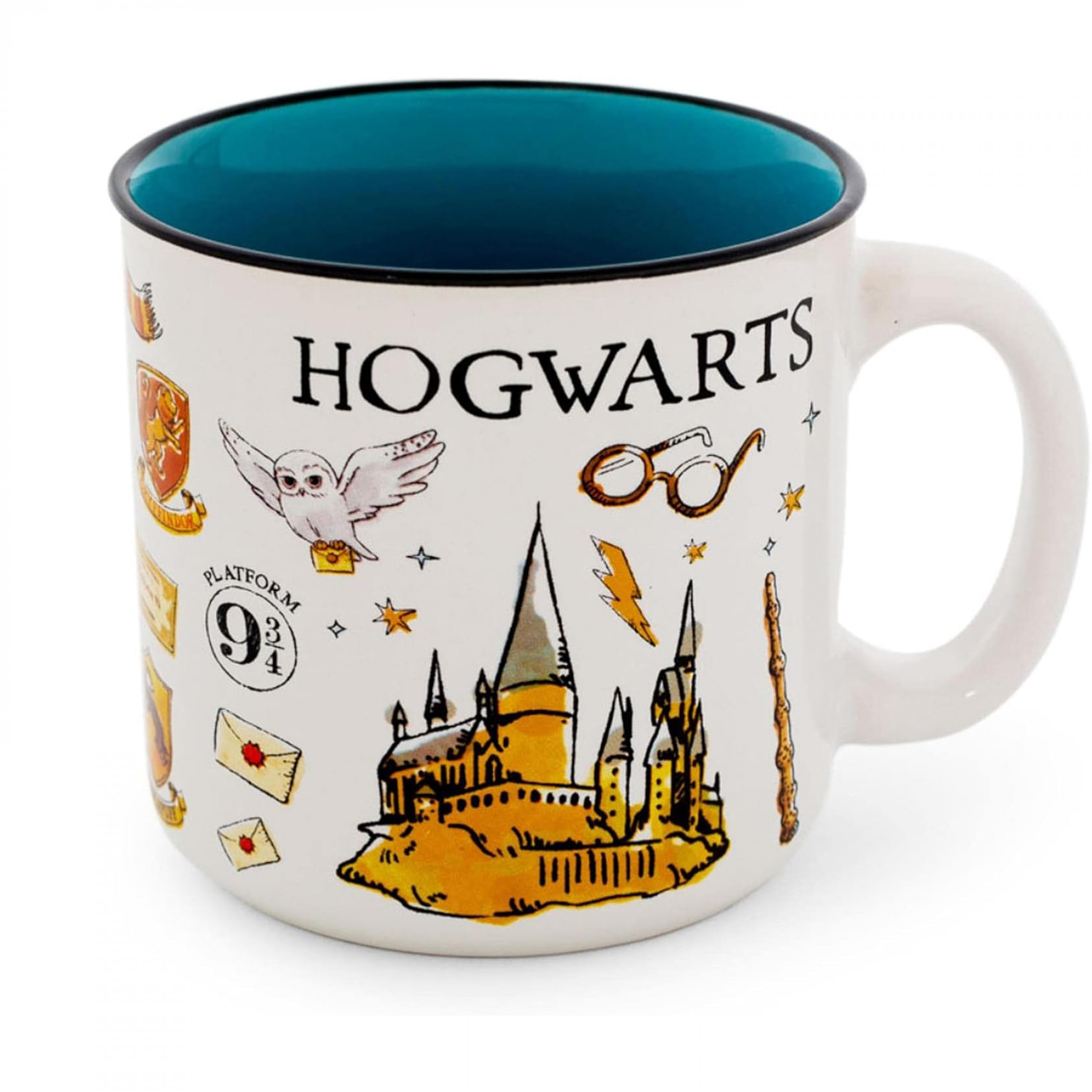 Harry Potter Hogwarts Icons 20 oz Ceramic Camper Mug, White