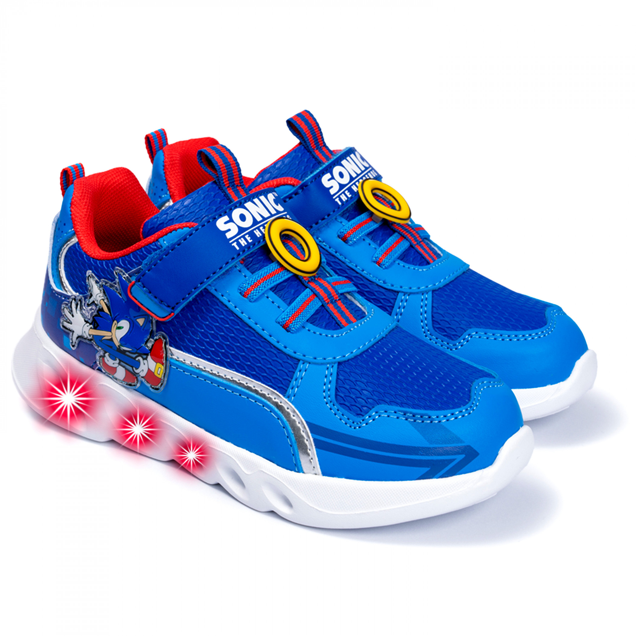 Sonic the Hedgehog Rings Athletic Light Up Boy's Sneakers, Blue