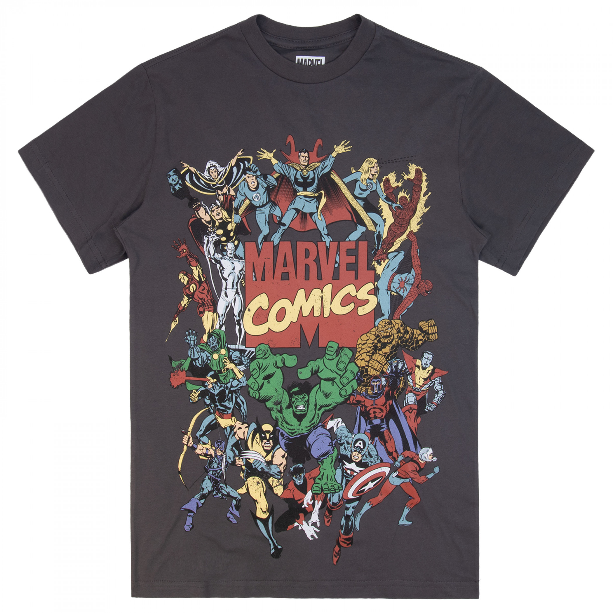 Marvel Comics Universe Superheroes Jumbo Graphic T-Shirt Grey