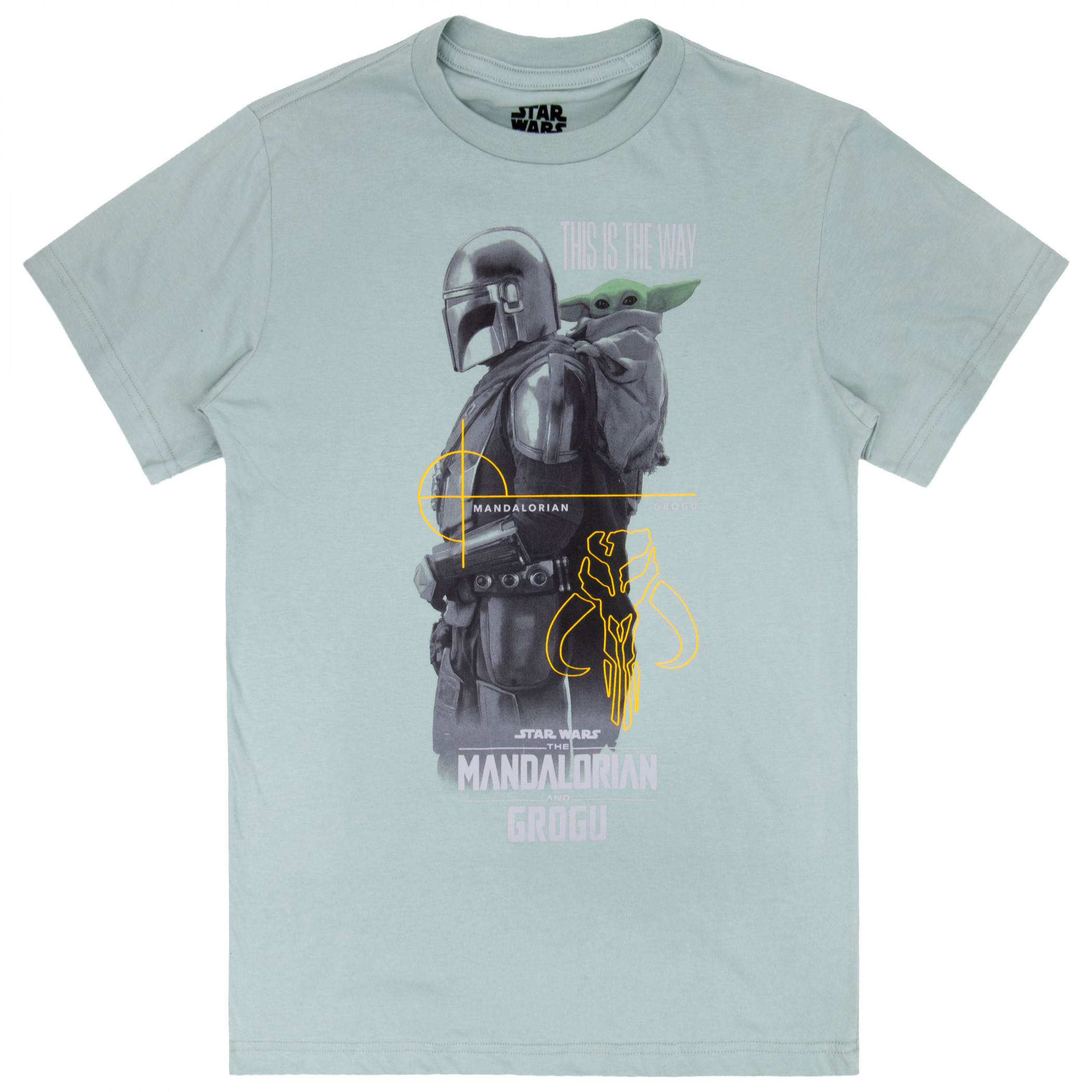 The Mandolorian with Grogu Backpack - This is the way Graphic T-Shirt, Green