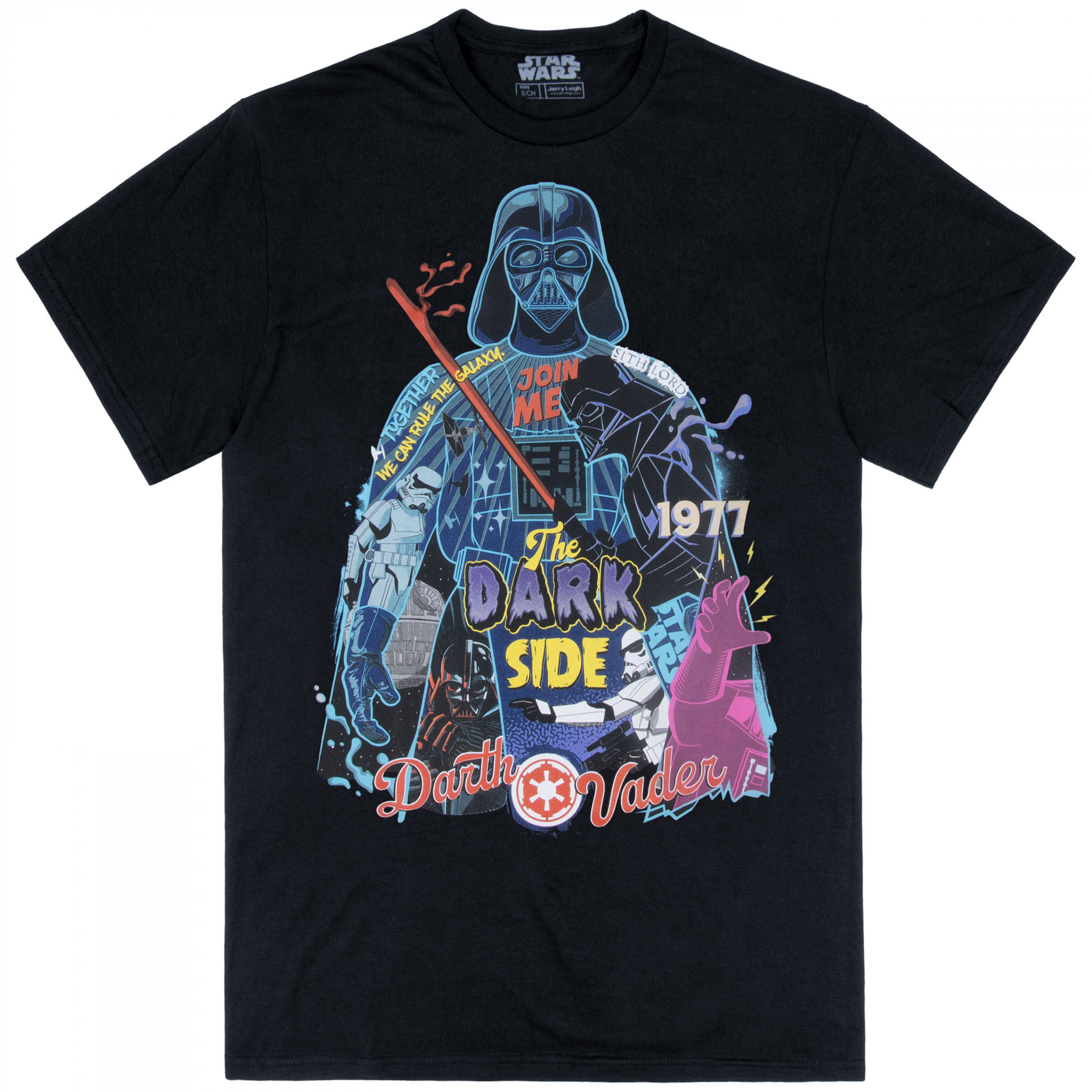 Darth Vader 1977 Dark Side Collage T-Shirt, Black