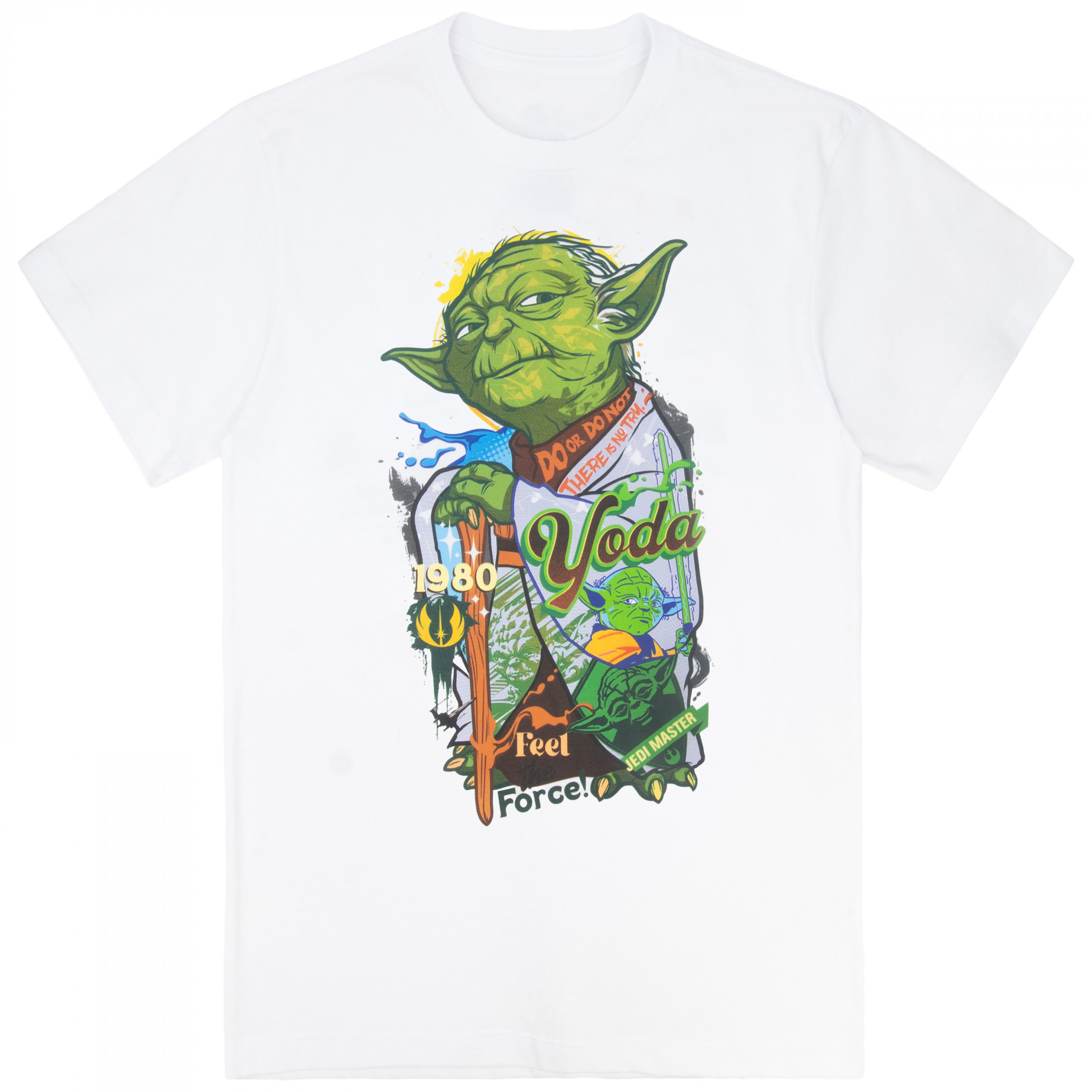 Star Wars Yoda 1980 Collage Graphic T-Shirt, White