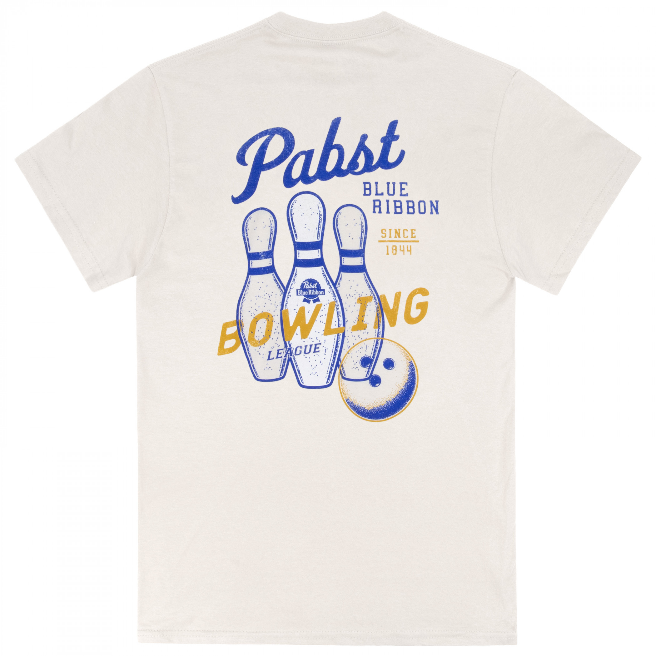 Pabst Blue Ribbon Bowling League Front and Back Print T-Shirt