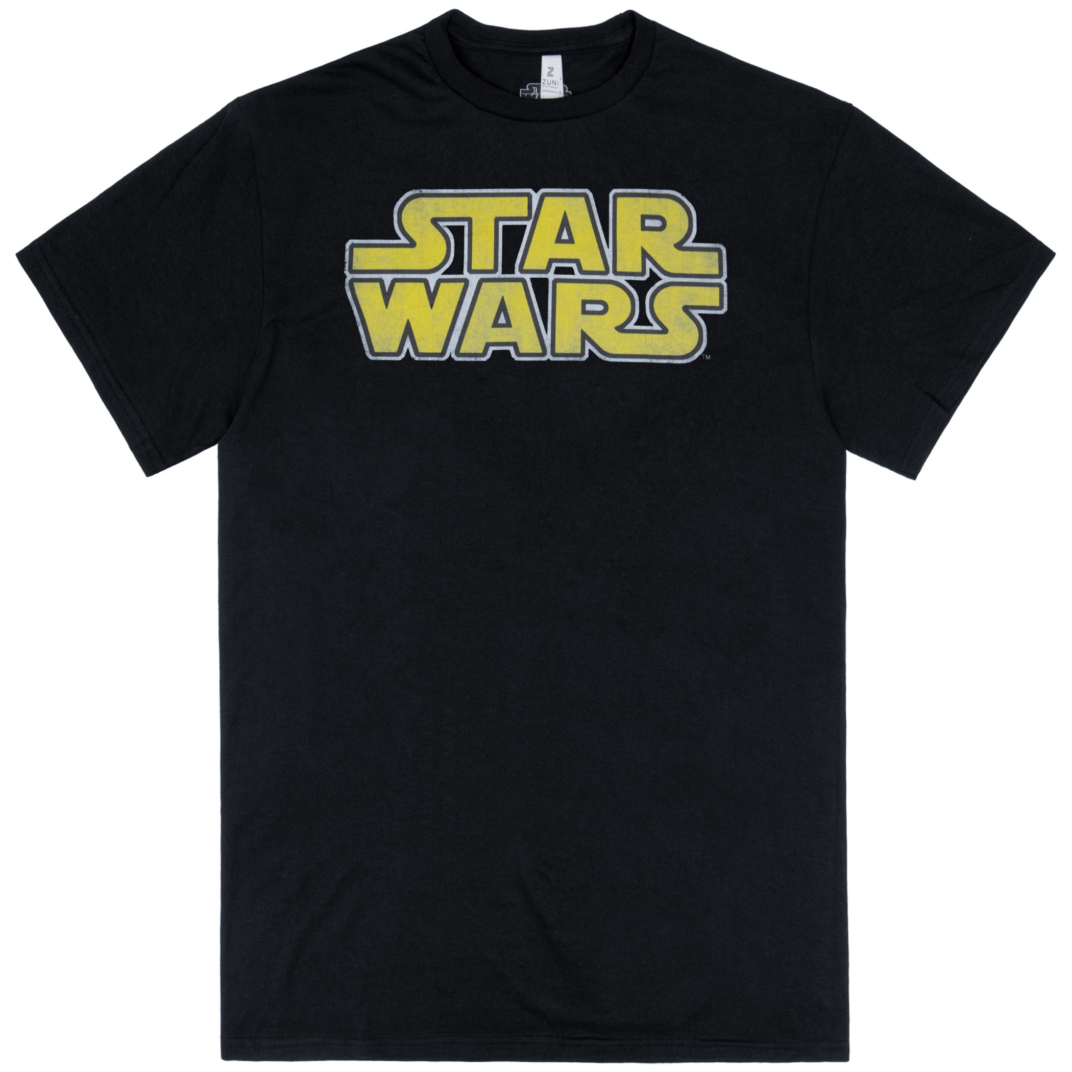 Star Wars Classic Vintage Distressed Simple Logo T-Shirt, Black
