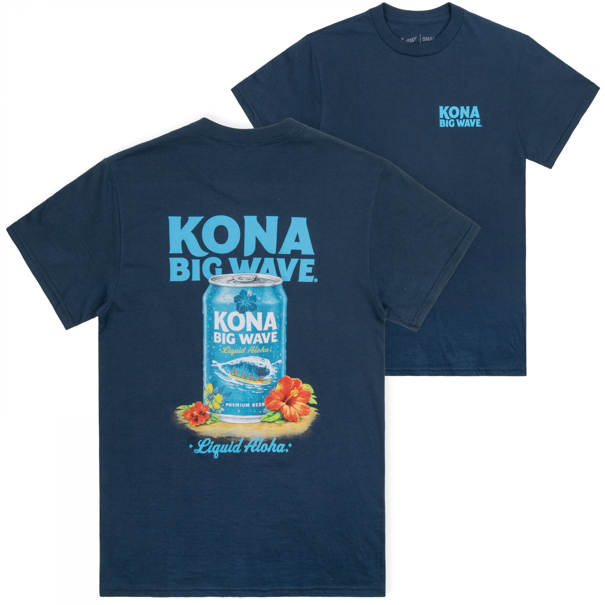 Kona Big Wave Still Life Navy Colorway Front & Back Print T-Shirt