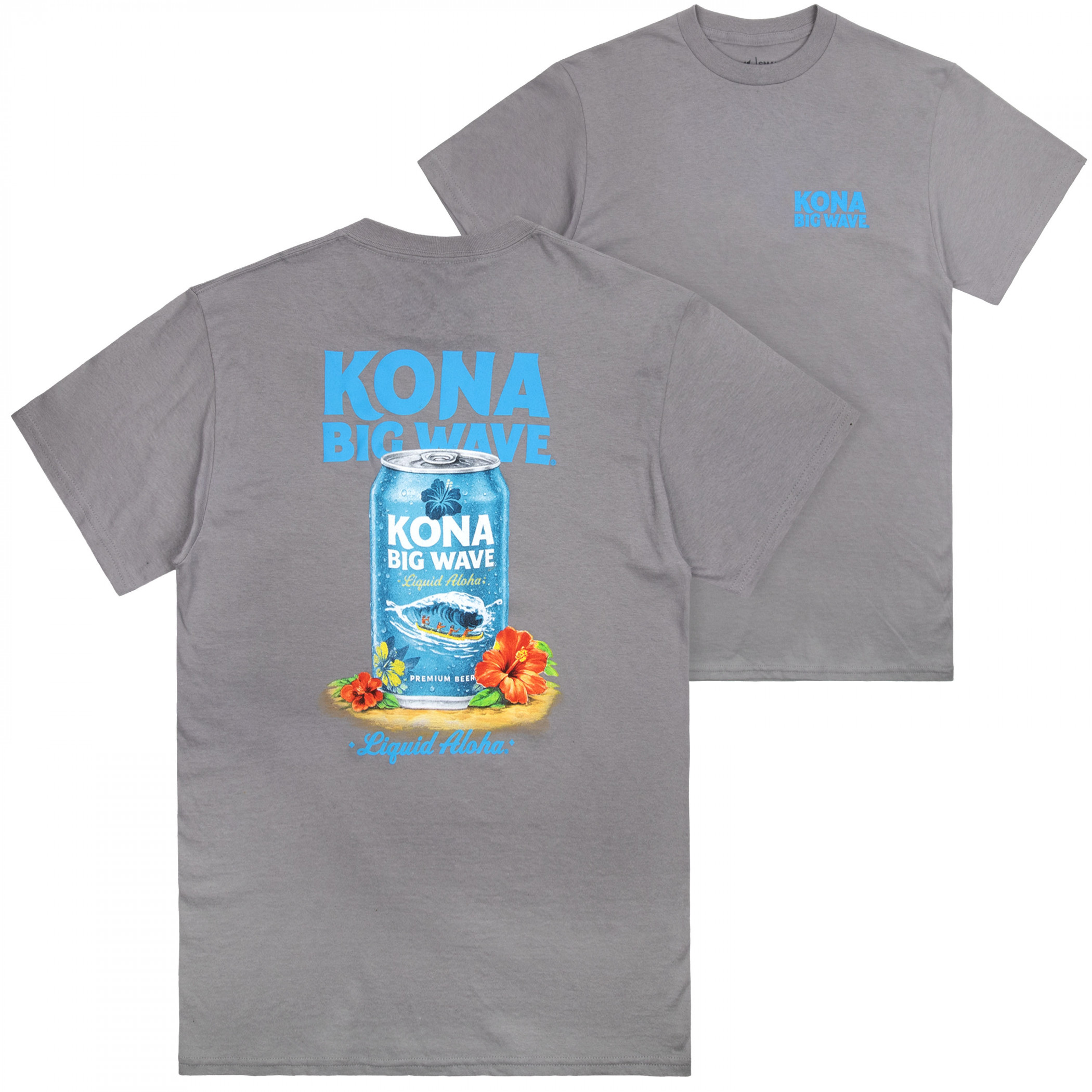 Kona Big Wave Still Life Grey Colorway Front & Back Print T-Shirt