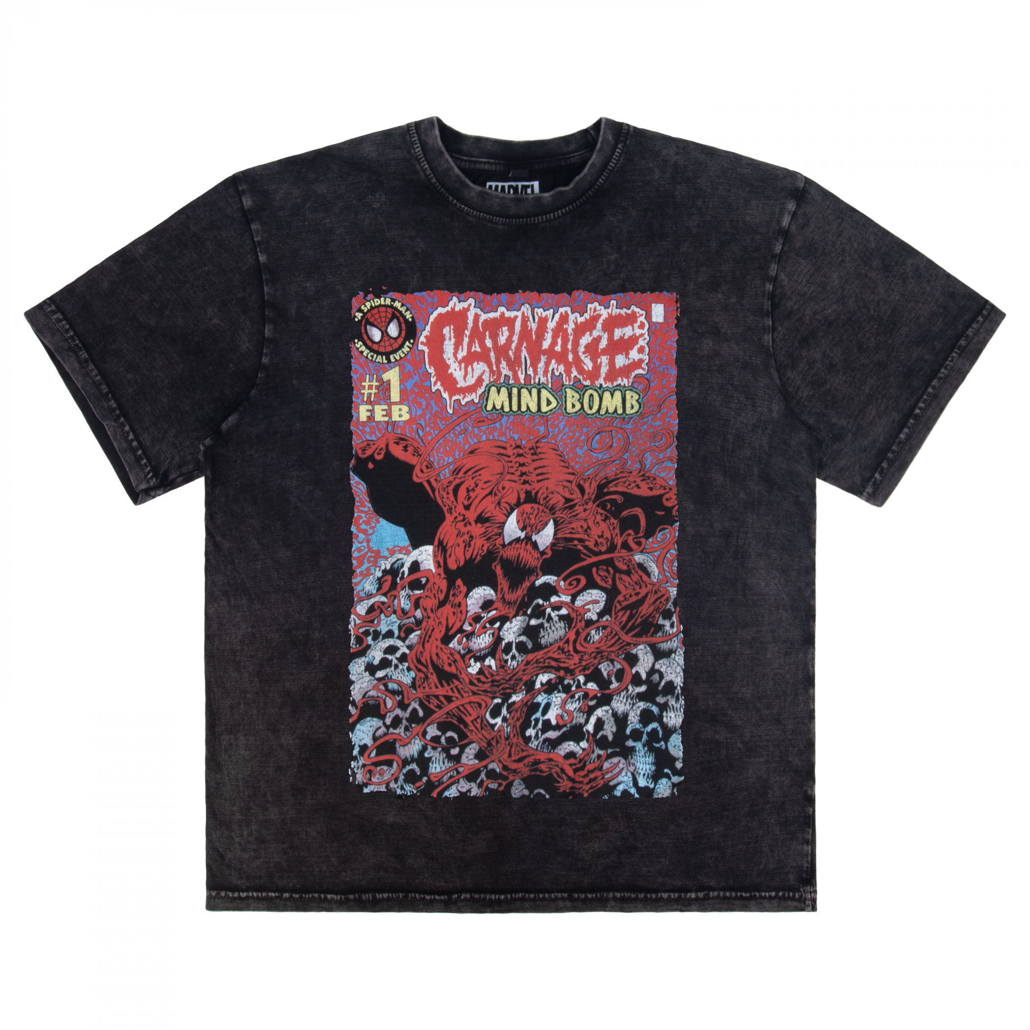 Carnage Mind Bomb Issue #1 Stone Wash T-Shirt, Black