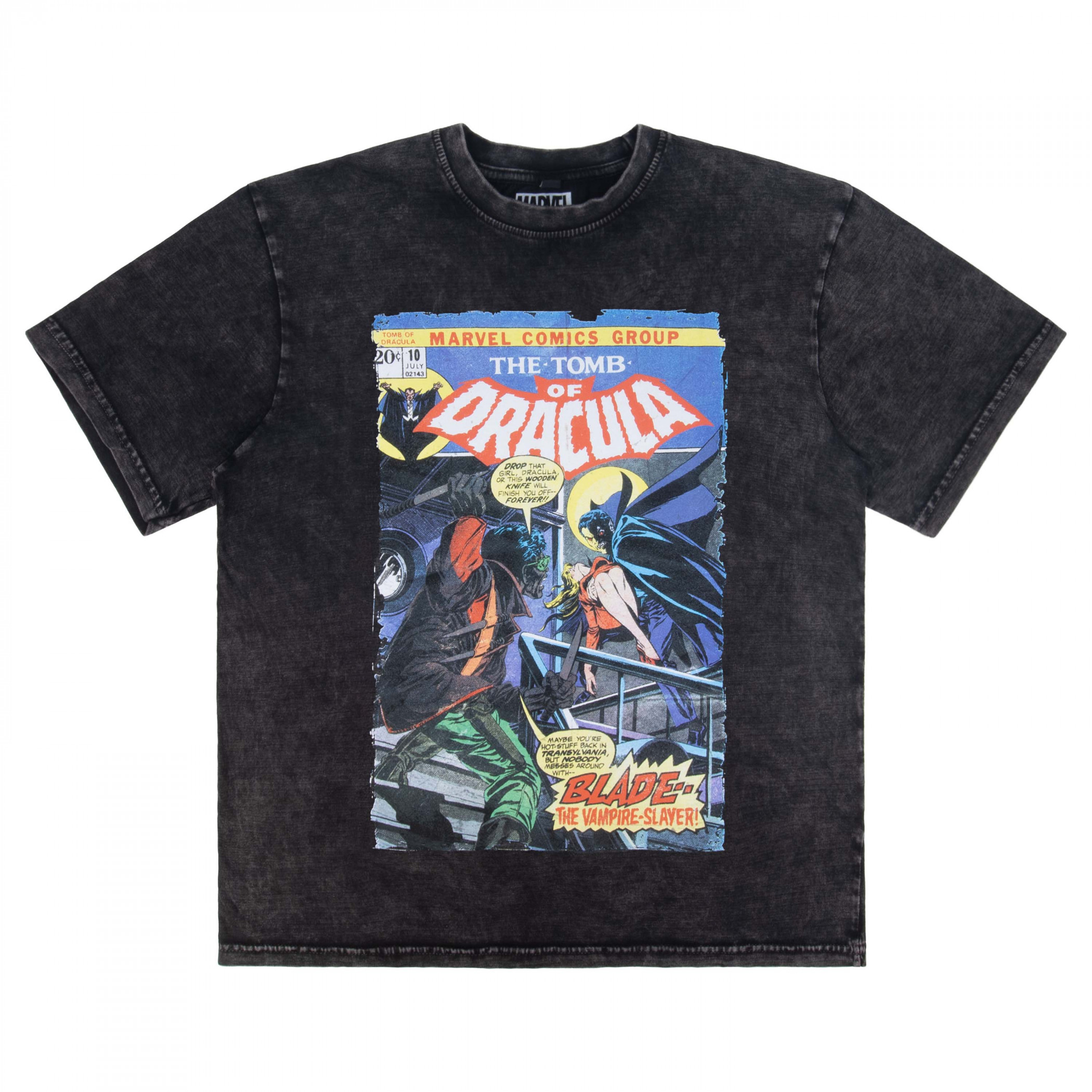 Dracula - Marvel Tomb of Dracula Stone Wash T-Shirt, Black