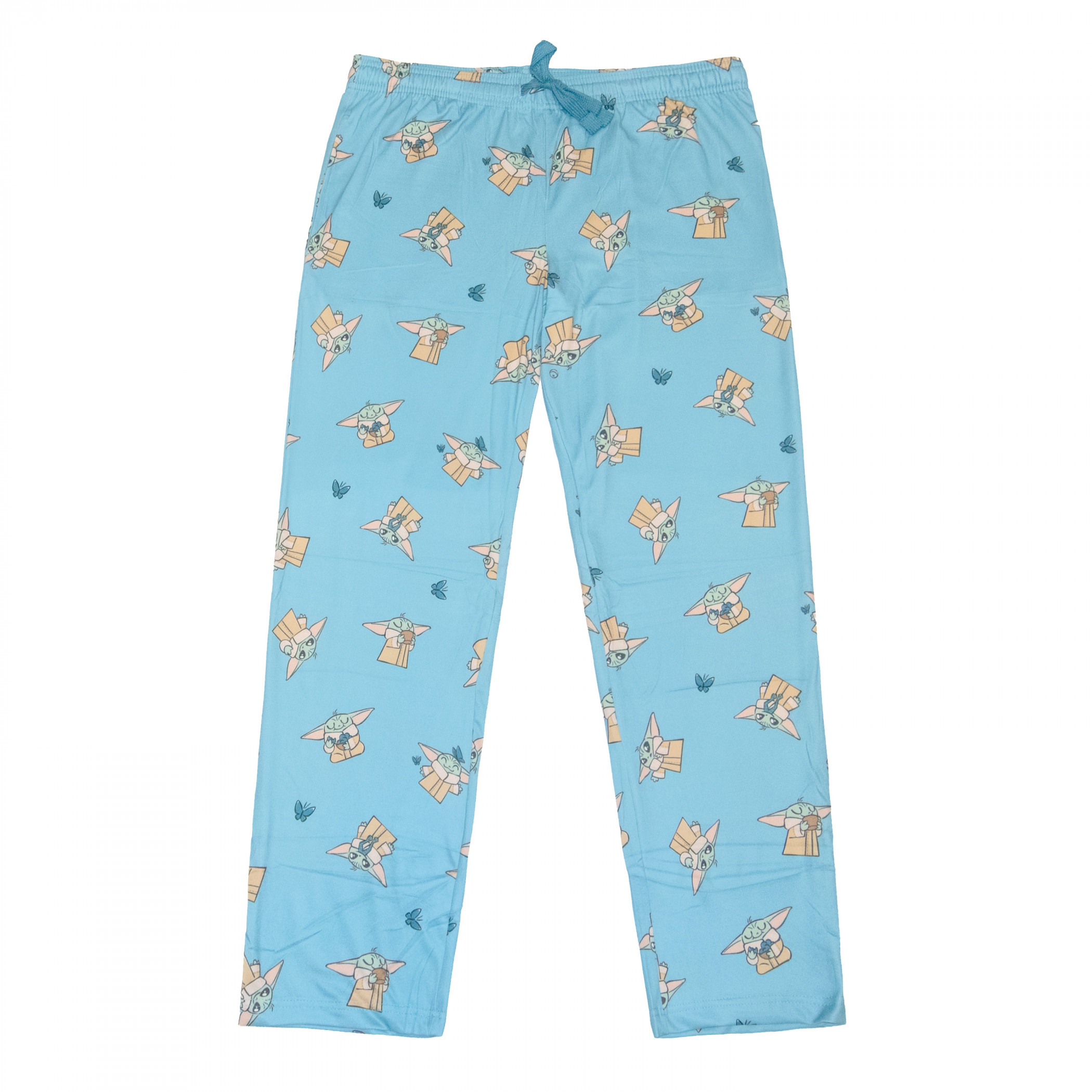 Star Wars the Mandalorian Grogu and Butterfly Junior's Sleep Pants, Blue
