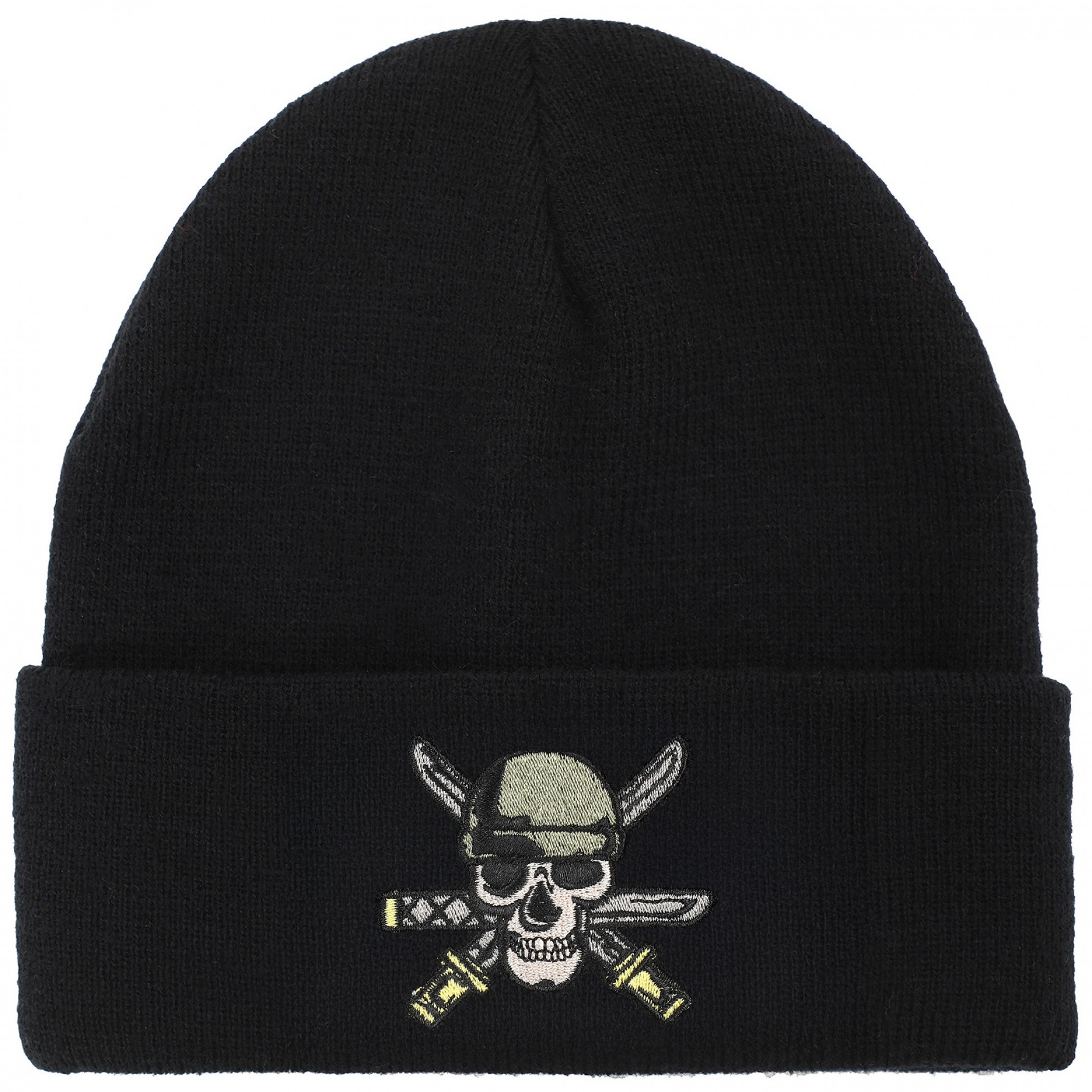 One Piece Live Action Jolly Rodger Knit Cuff Beanie, Black