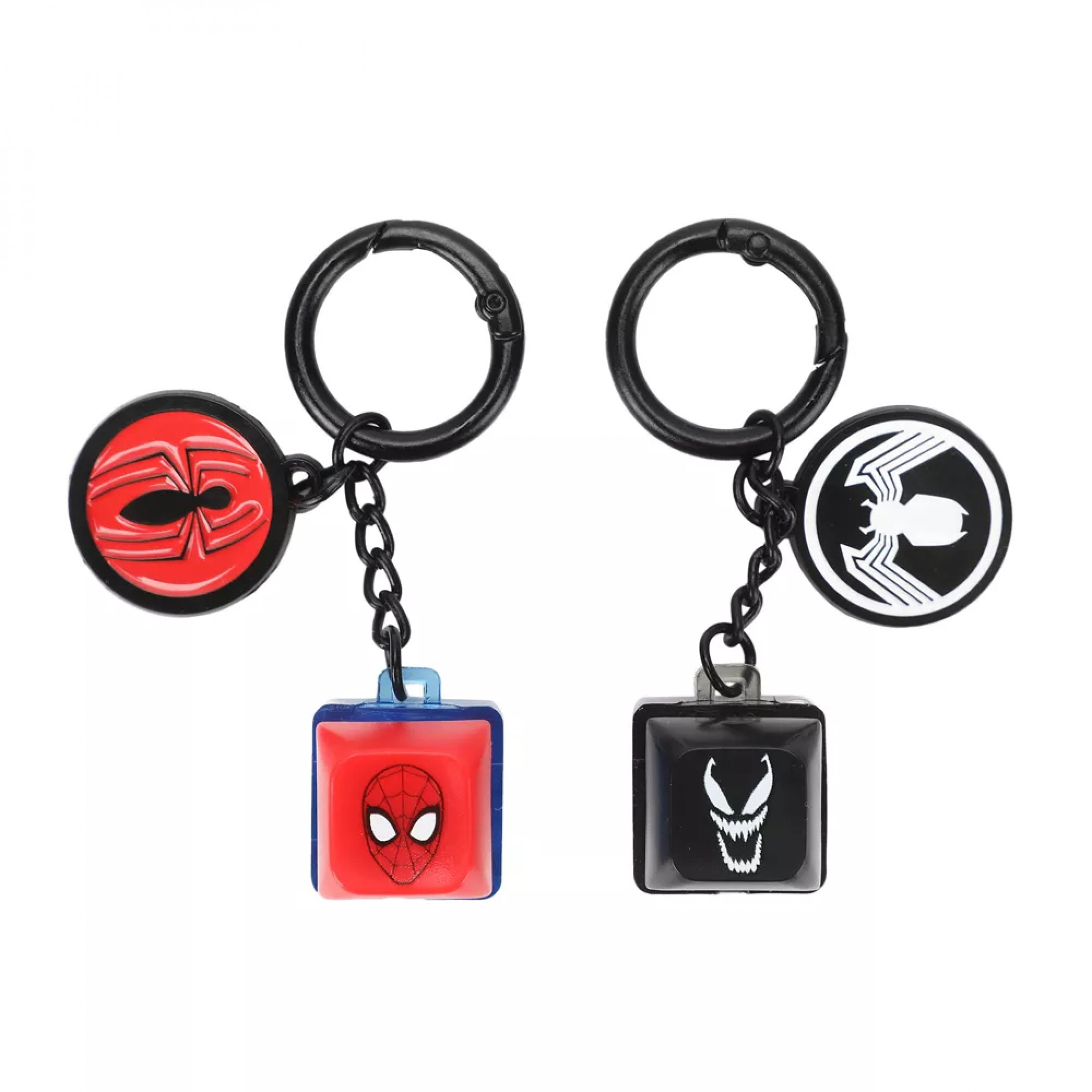 Spider-Man and Venom Key Cap Clicker and Keychain Set, Multi-Color