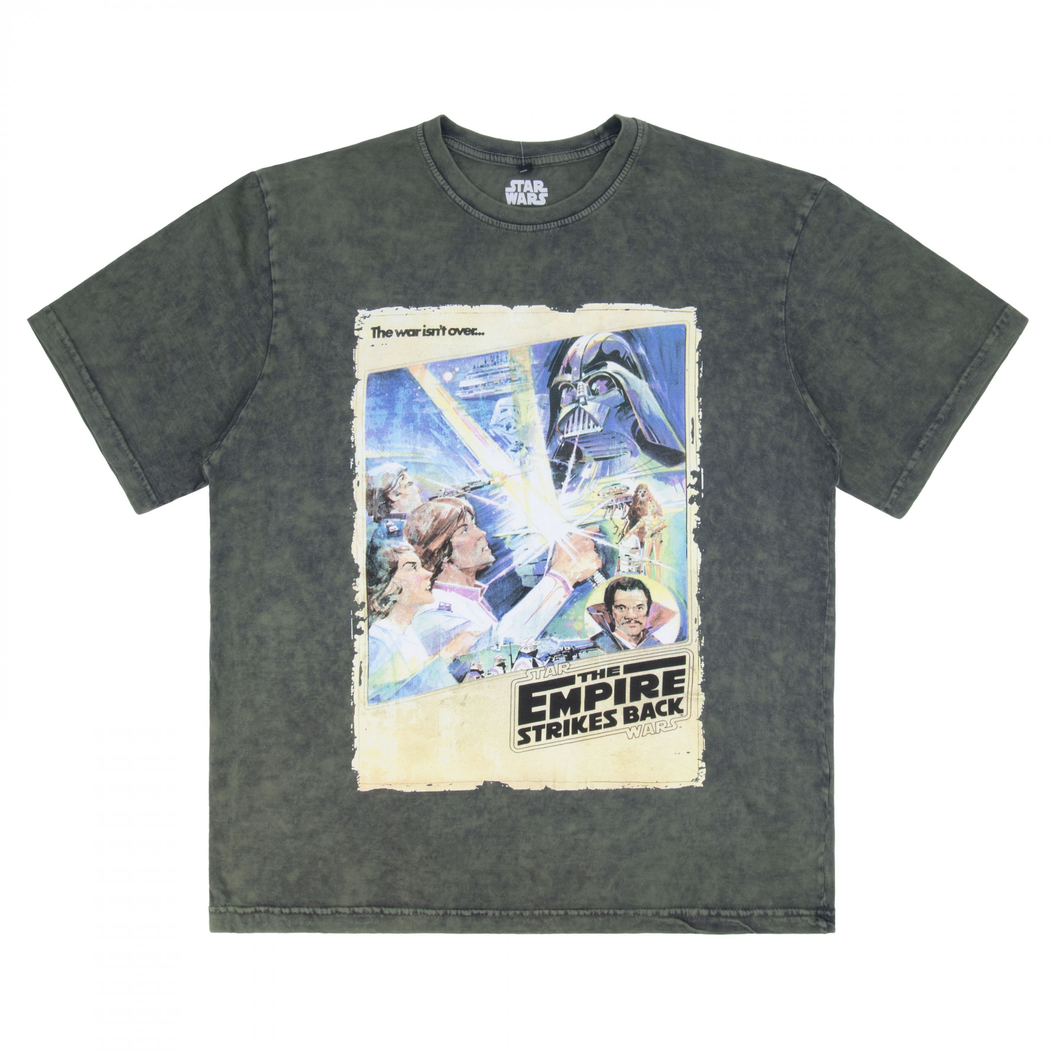 Star Wars The Empire Strikes Back Comic Strip Stone Wash T-Shirt, Green