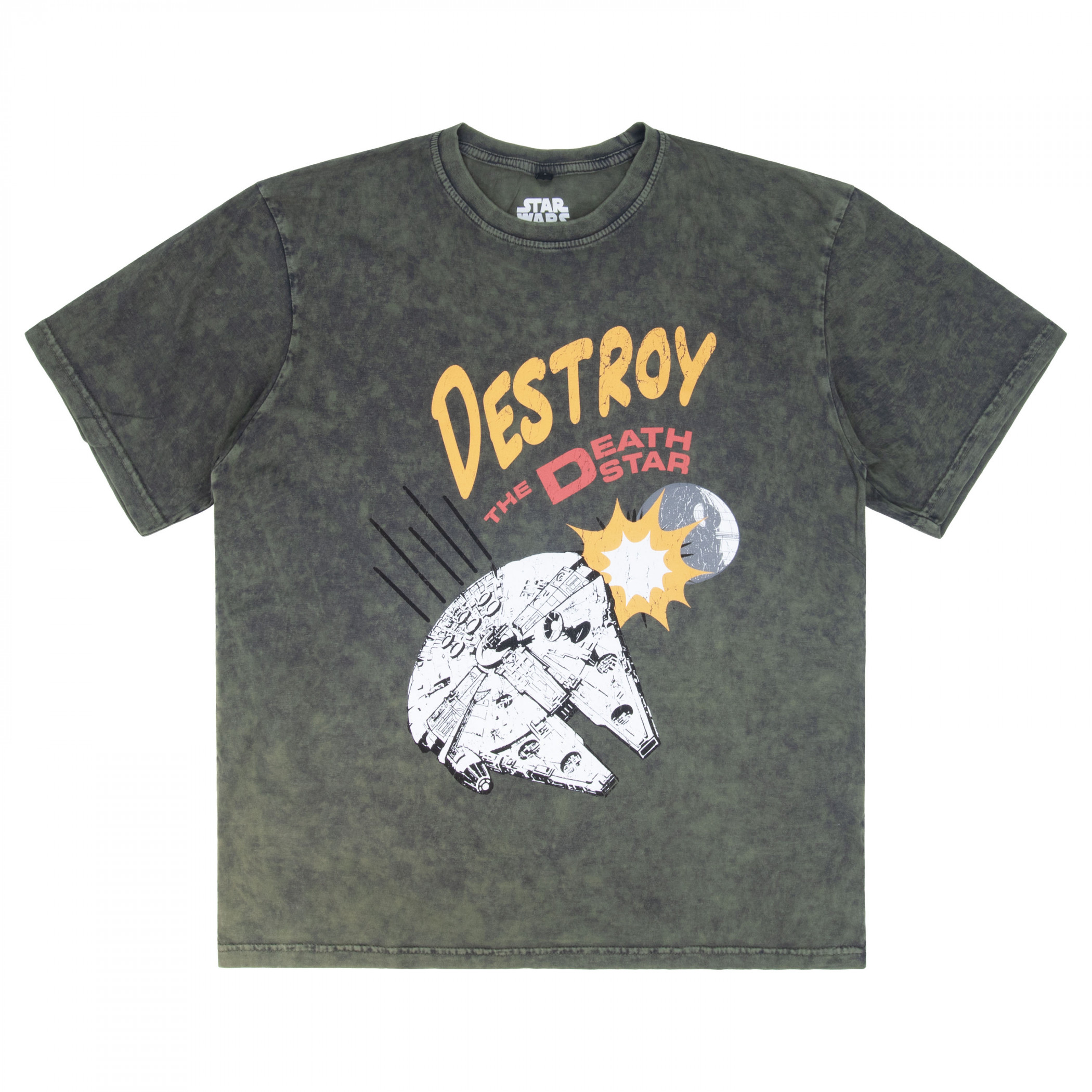 Star Wars Destroy the Death Star Stone Wash T-Shirt, Brown
