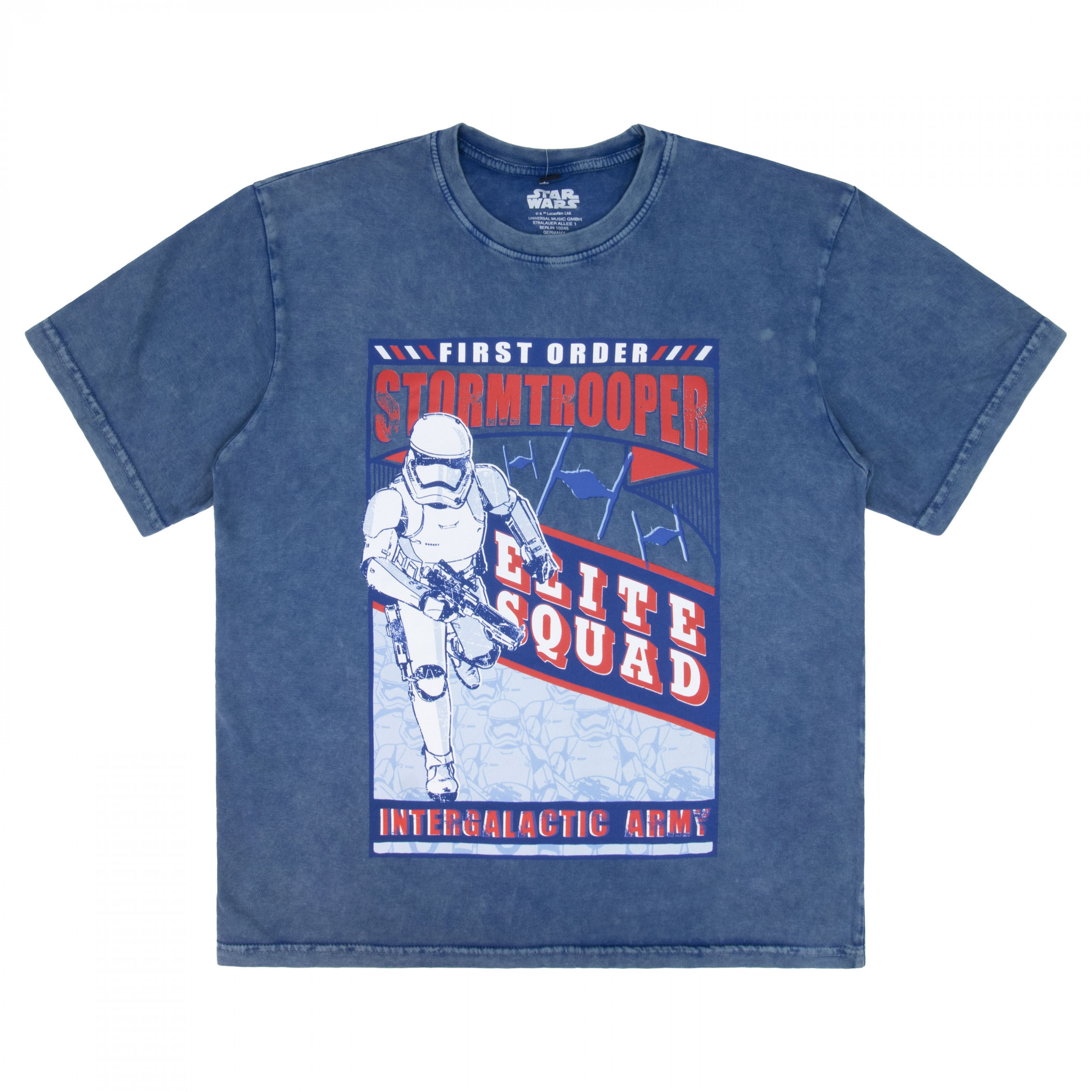 Star Wars First Order Stormtrooper Elite Squad Stone Wash T-Shirt, Blue