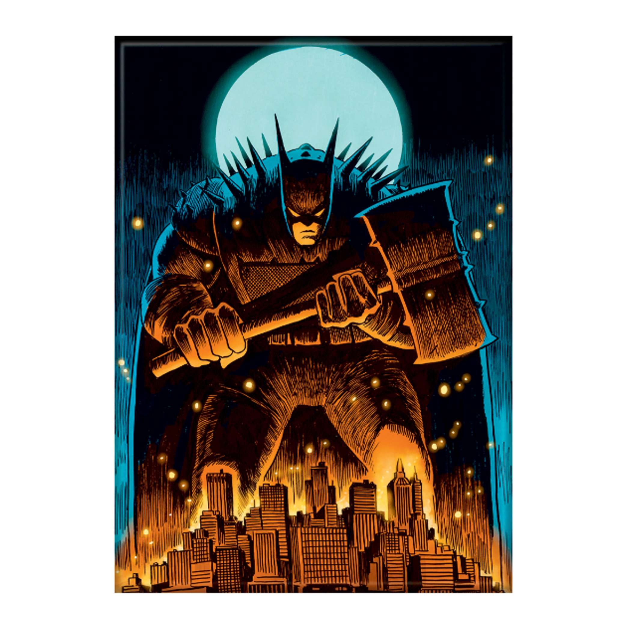 Batman - Absolute Batman with Hammer over Gotham Magnet, Multi-Color