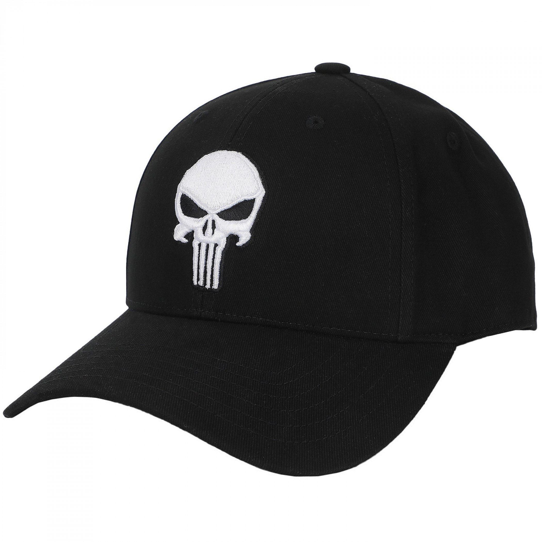 Punisher Skull Logo Embroidered Hat, Black