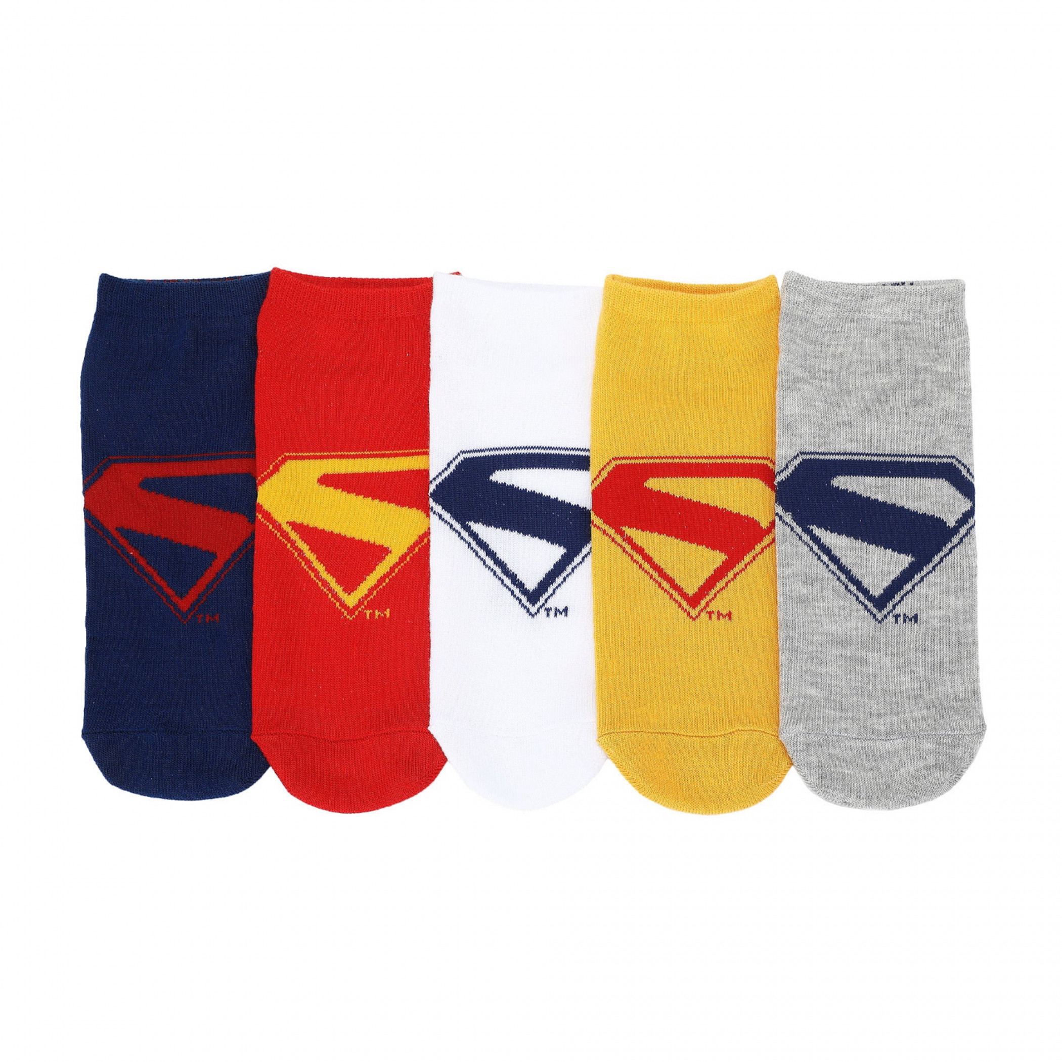 Supergirl Movie Logo Women’s 5-Pair Pack Ankle Socks, Multi-Color