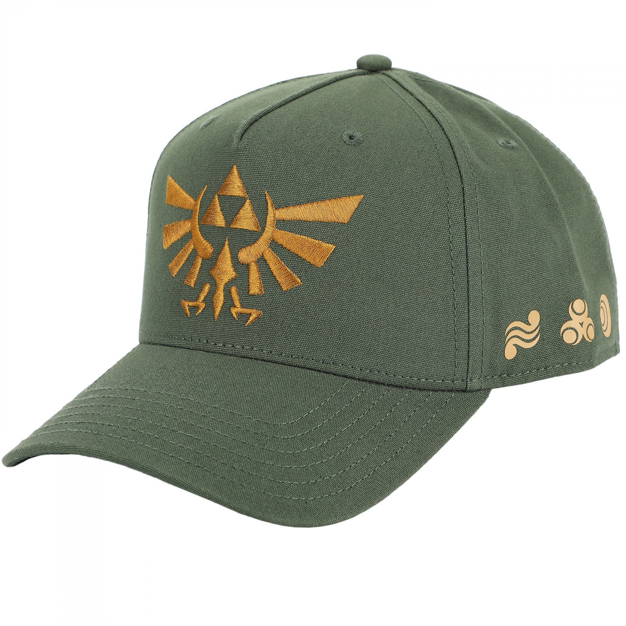 The Legend of Zelda Hyrule Crest Embroidered Snapback Hat, Green