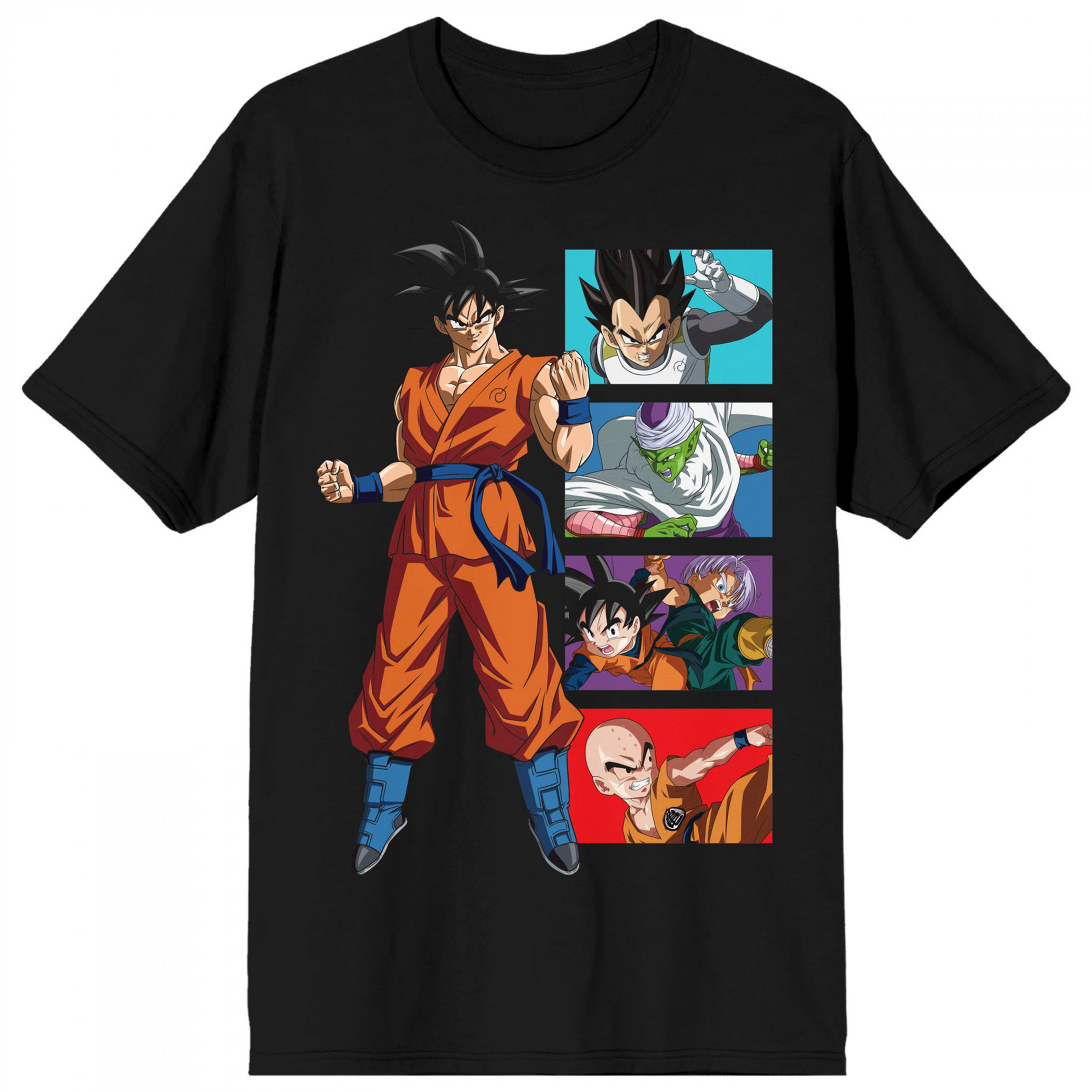 Dragon Ball Z Super Goku Character Panels T-Shirt, Multi-Color