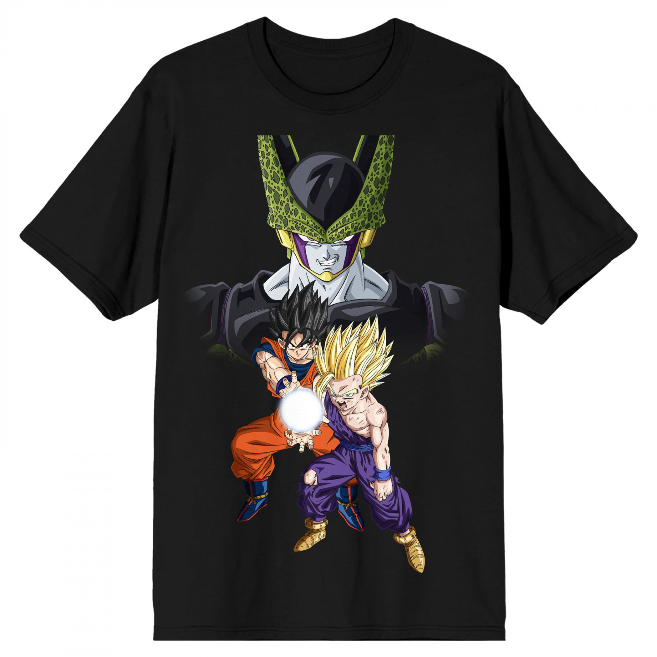 Dragon Ball Z Cell Goku and Gohan T-Shirt, Black