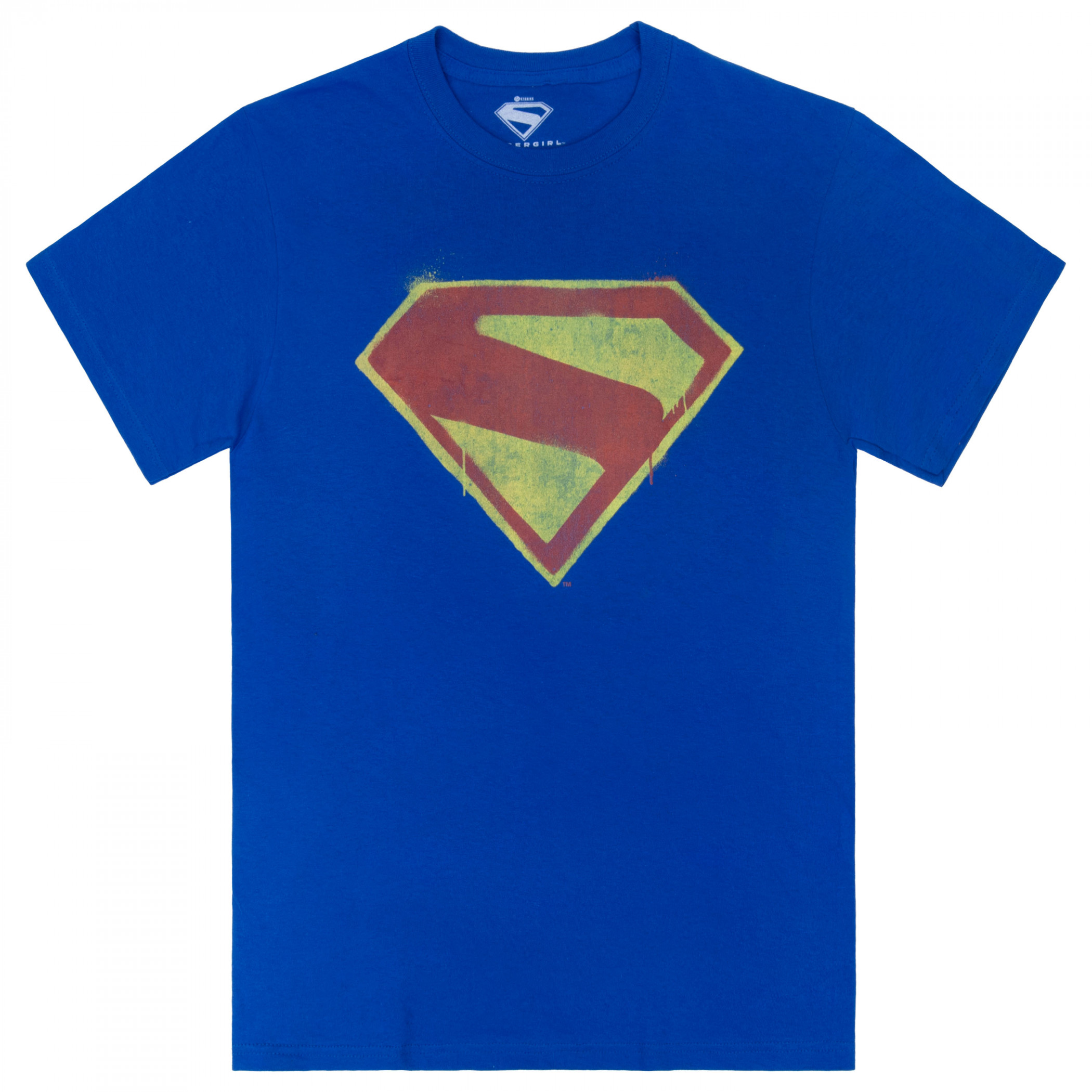 Supergirl Movie Distressed Logo T-Shirt, Blue