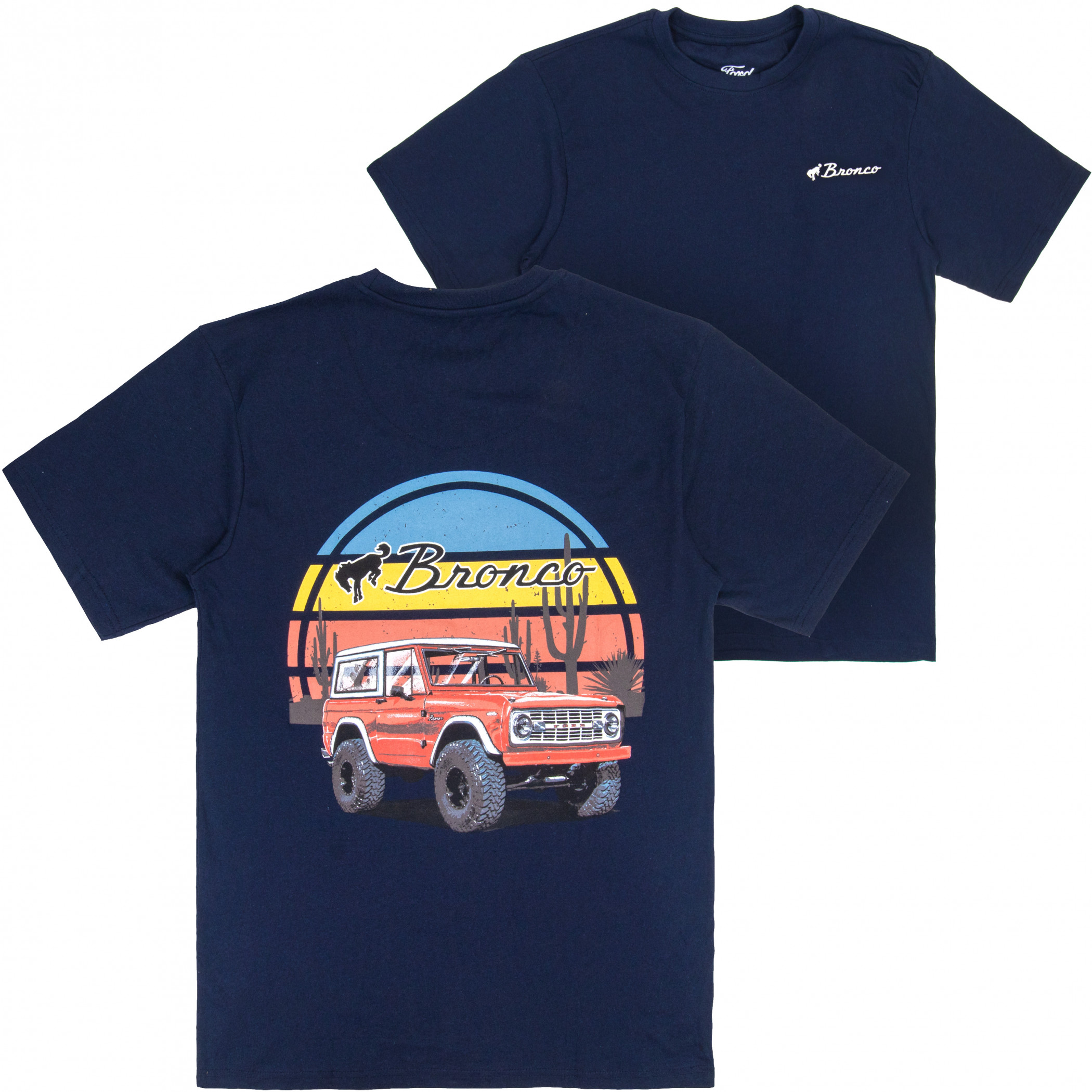 Ford Bronco Buckhorn River Throwback Front and Back Print T-Shirt