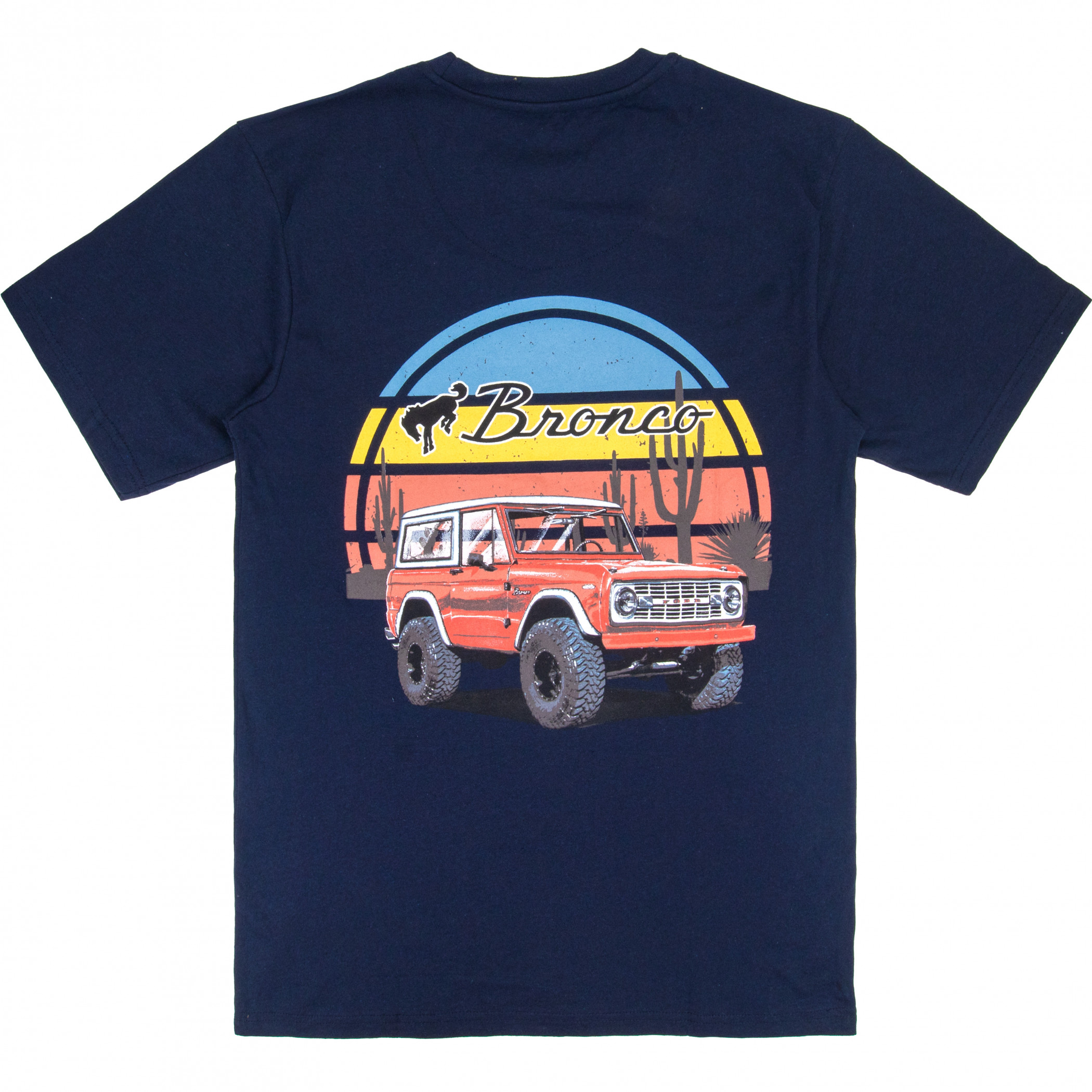 Ford Bronco Buckhorn River Throwback Front and Back Print T-Shirt