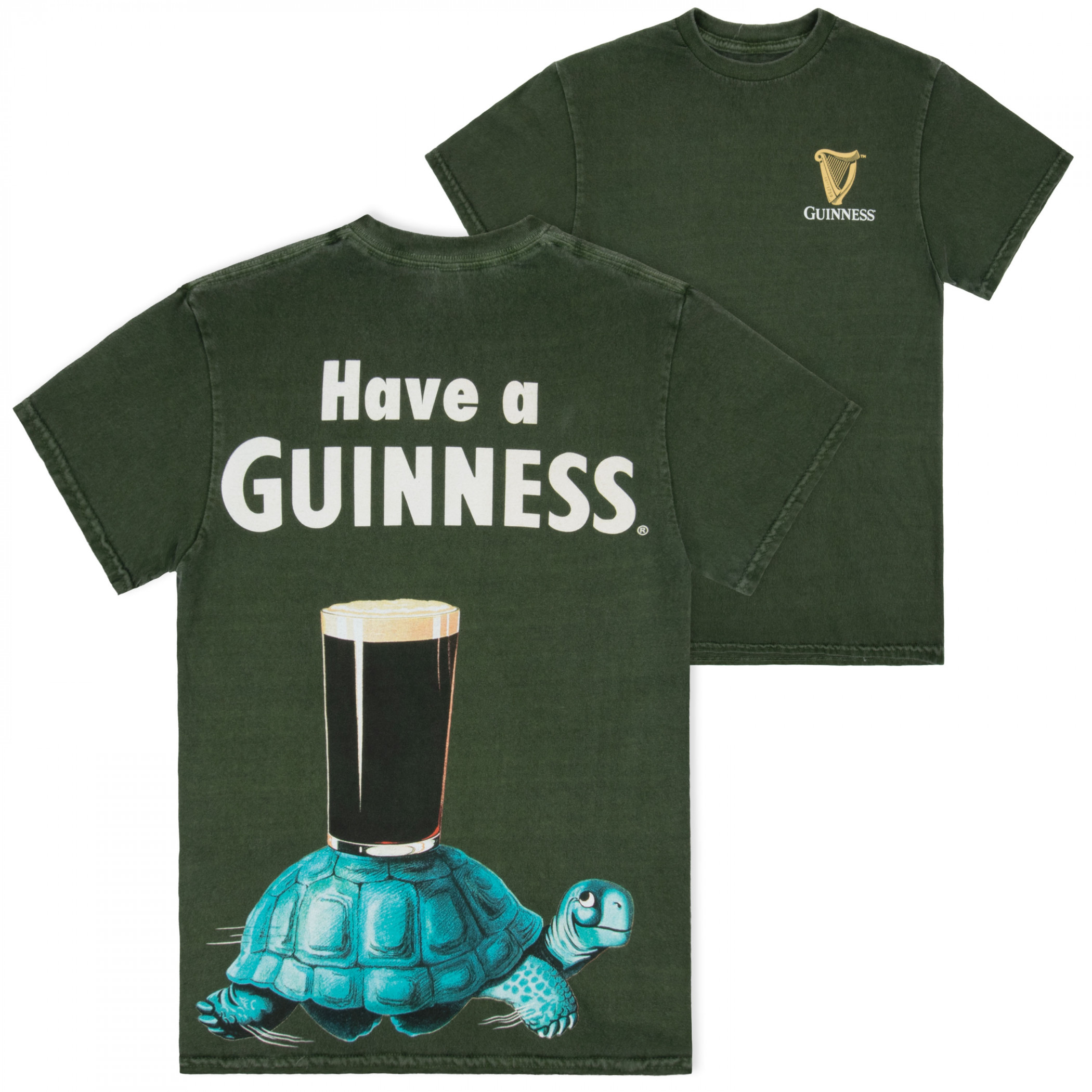 Guinness - Have A Guinness Gilroy Turtle Front and Back Print Mineral Wash Premium T-Shirt