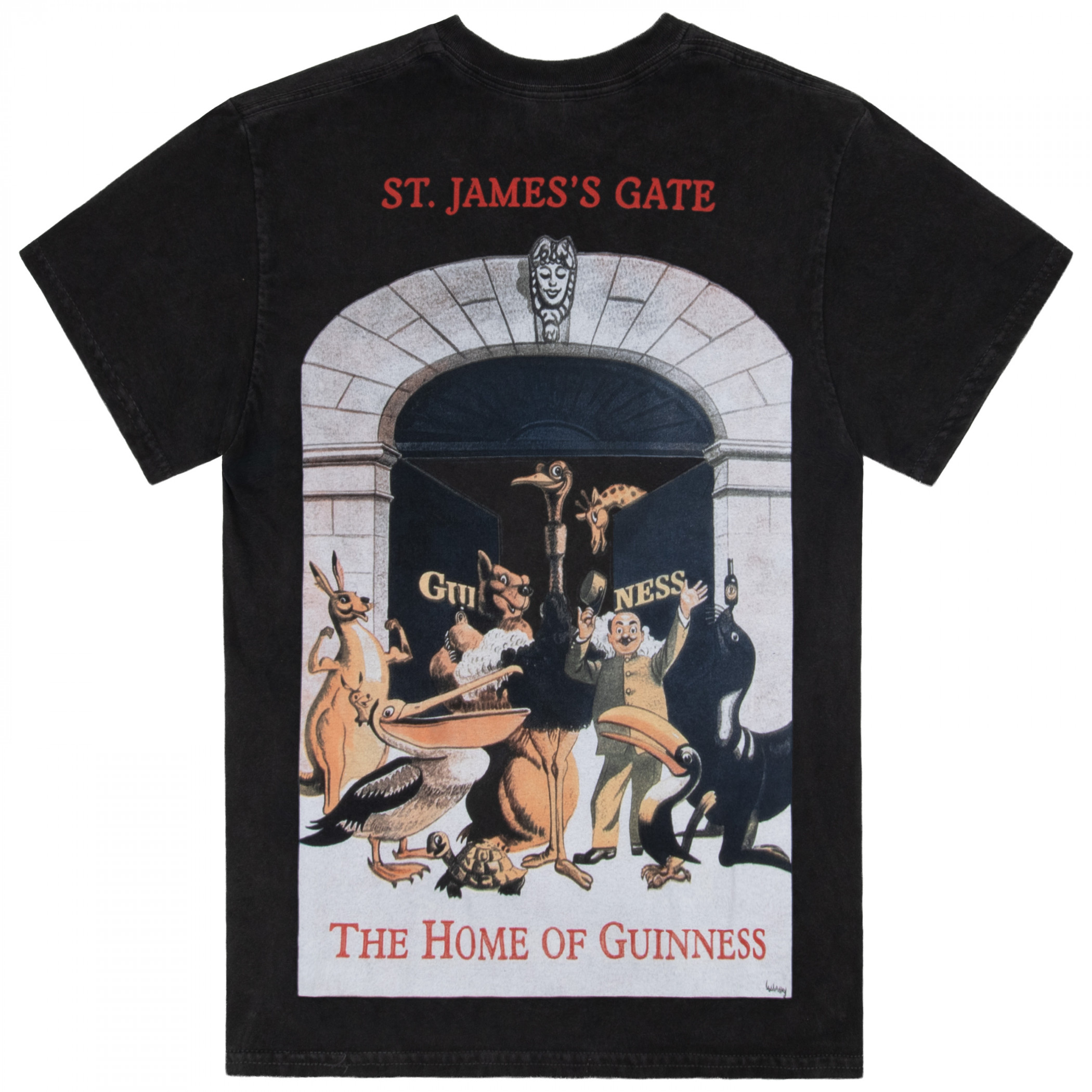 Guinness St. James Gate Home of Guinness Front and Back Print Mineral Wash Premium T-Shirt