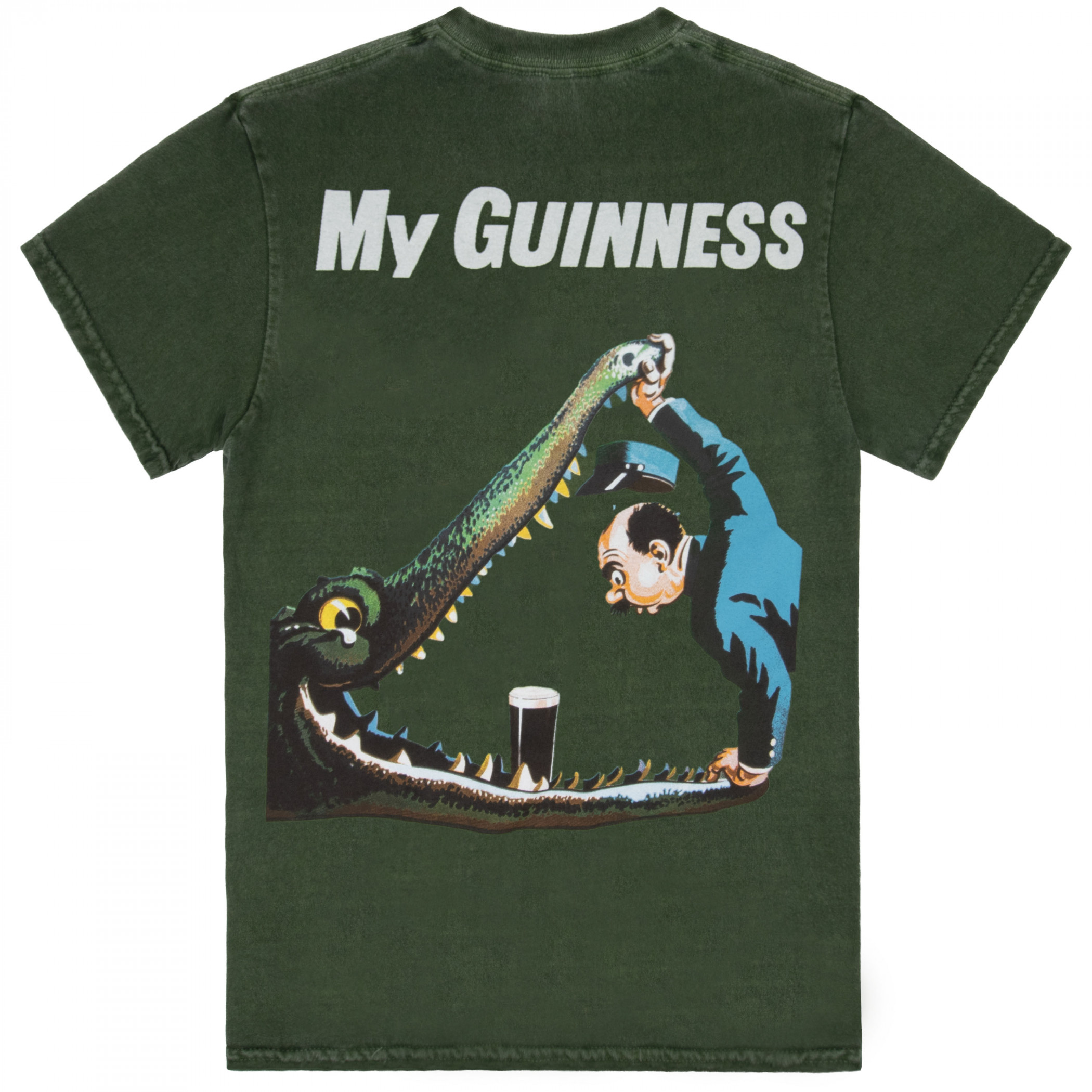 Guinness Gilroy Crocodile Front and Back Print Mineral Wash Premium T-Shirt