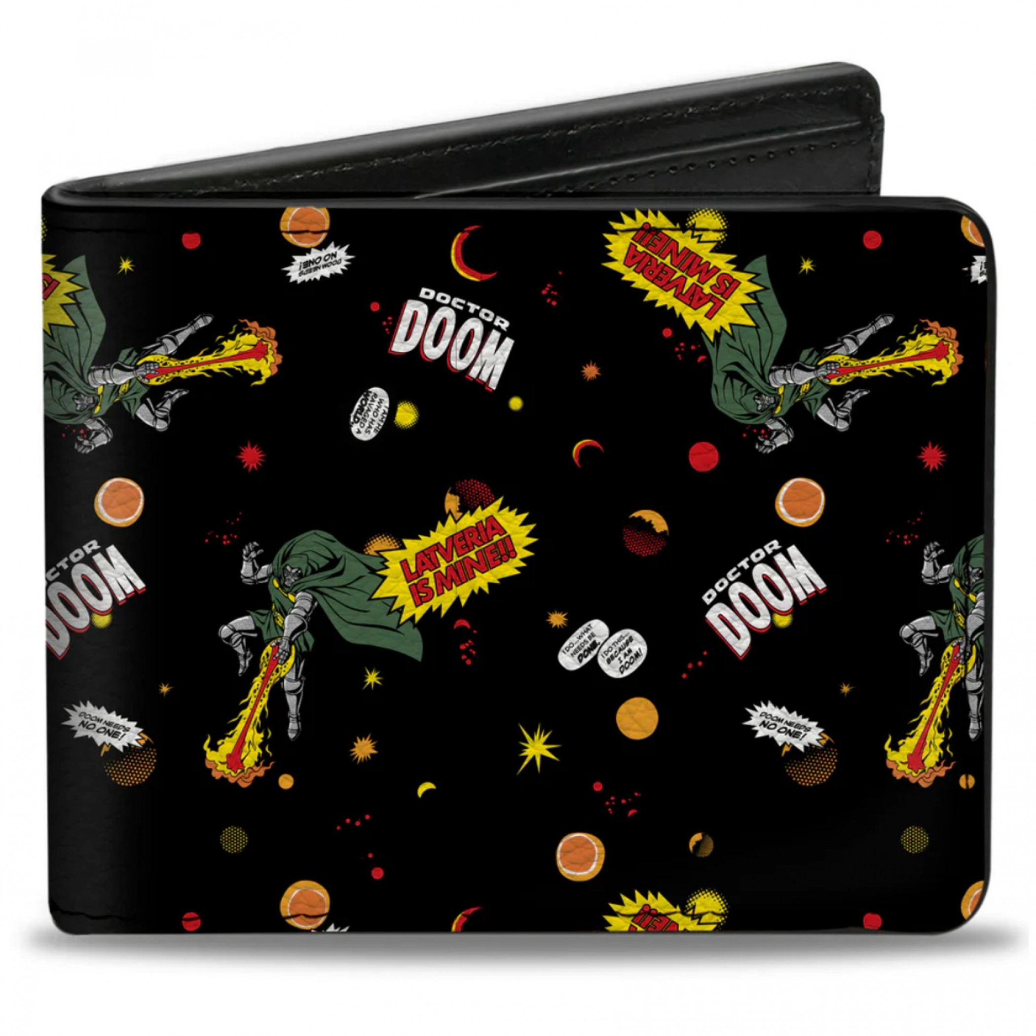 Doctor Doom Poses with Quotes Collage Bi-fold Wallet, Multi-Color