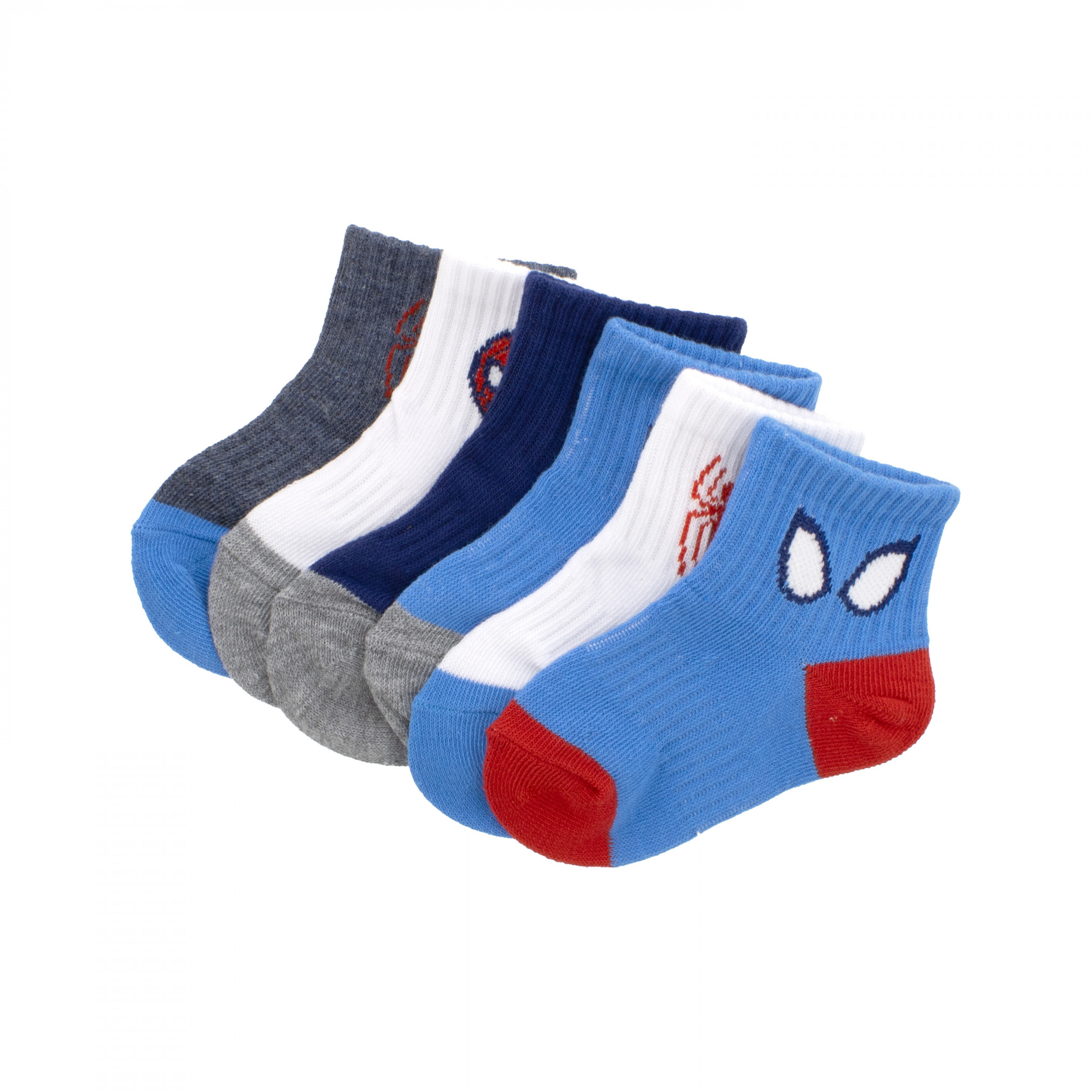 Spider-man Friendly Spider 6-Pair Pack of Toddler Ankle Socks, Multi-Color