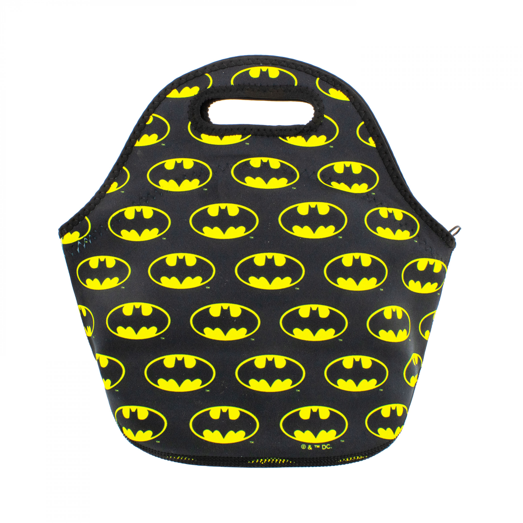 Batman Logo Pattern Insulated Tote Style Lunch Box, Black