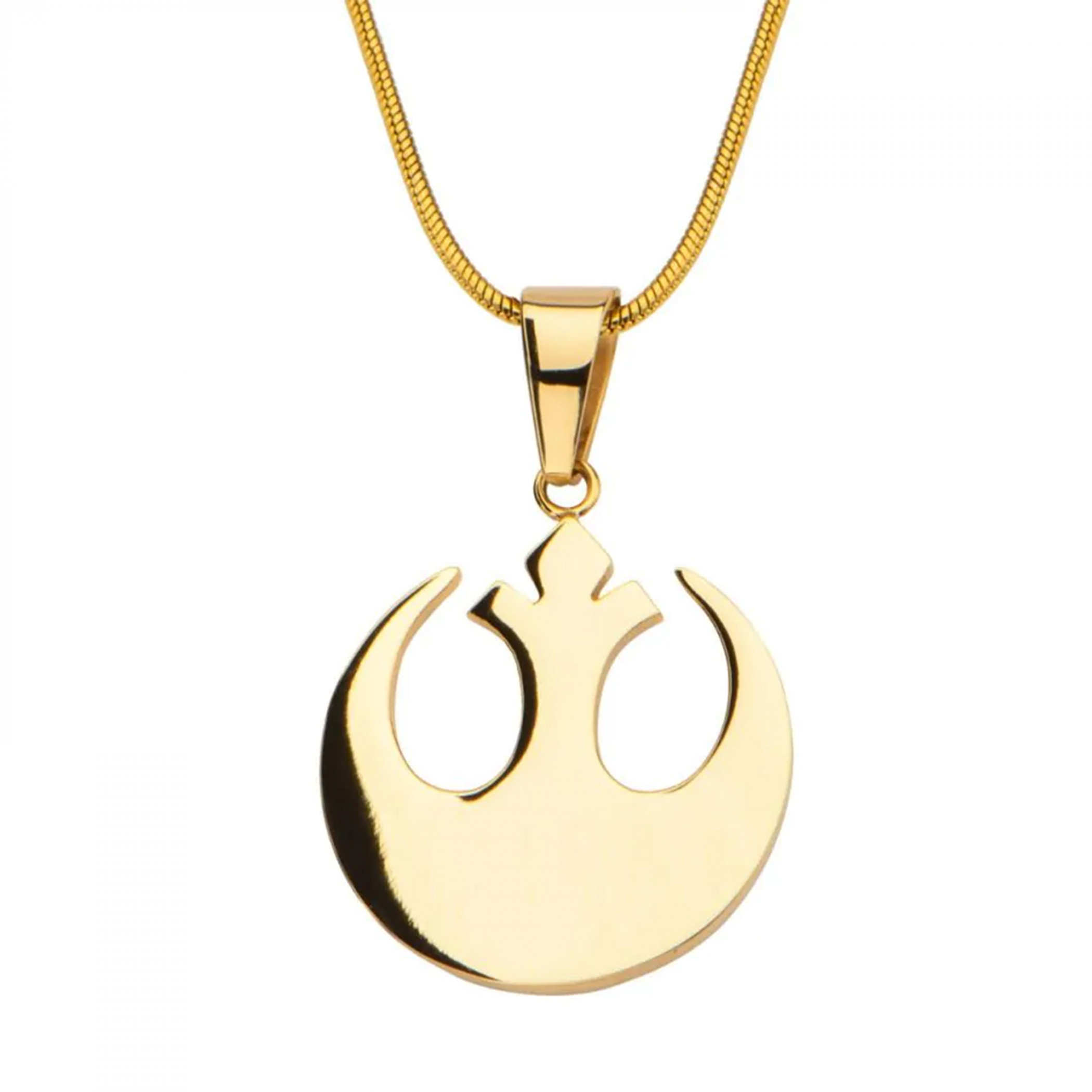 Star Wars Small Gold Rebel Alliance Emblem Pendant Necklace, Gold