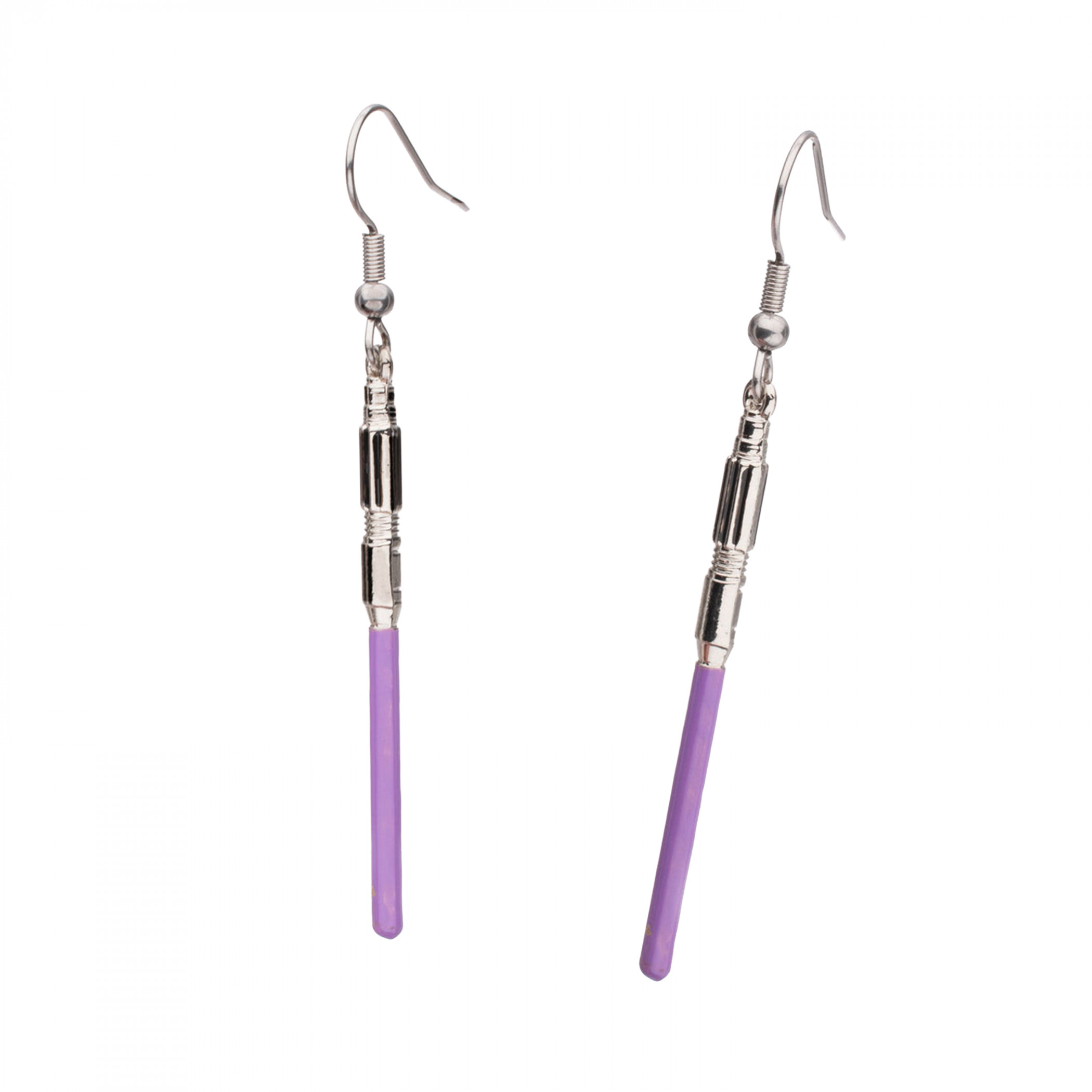 Star Wars Mace Windu Lightsaber Drop Earrings, Purple