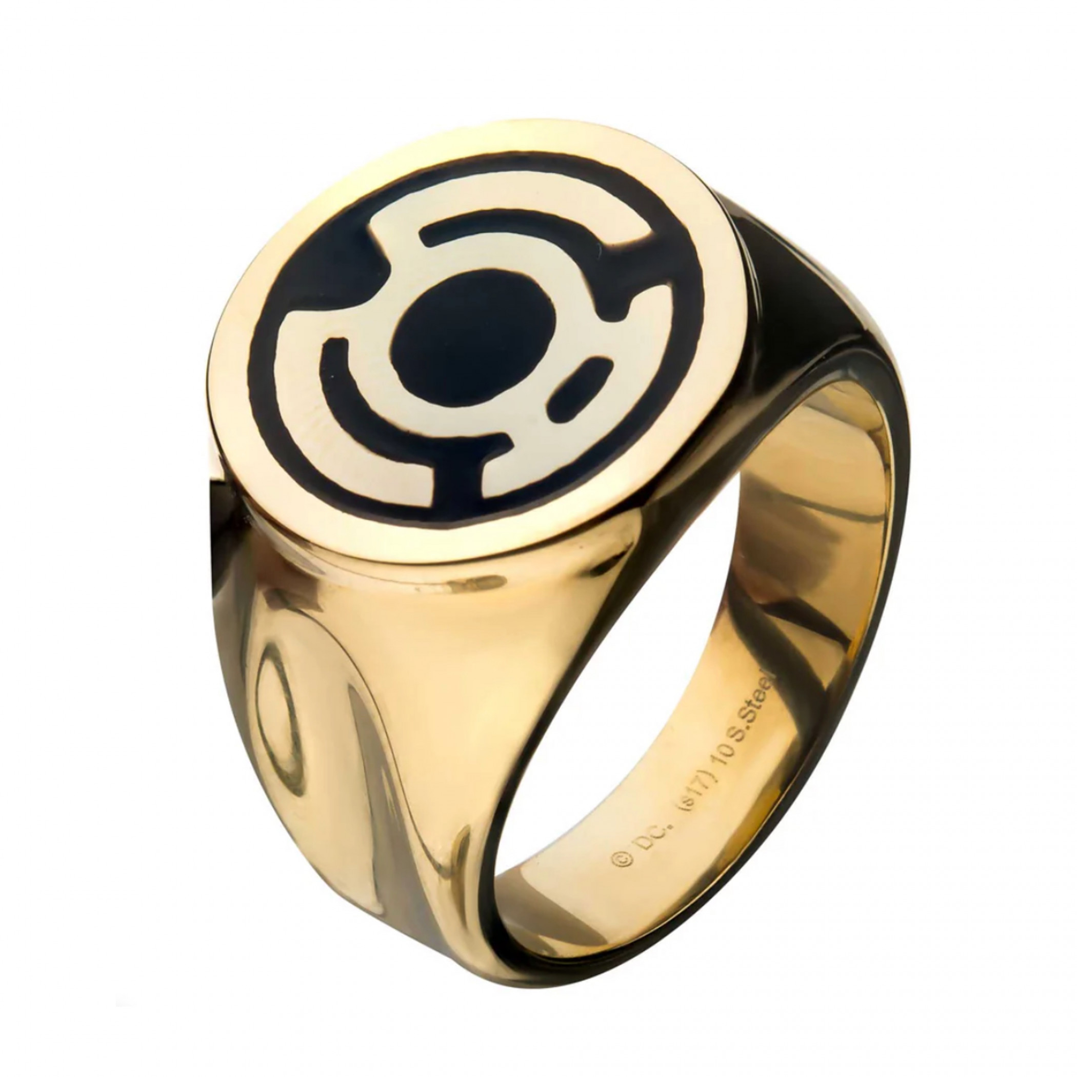 Green Lantern Stainless Steel IP Gold Plated Sinestro Corps Ring, Gold
