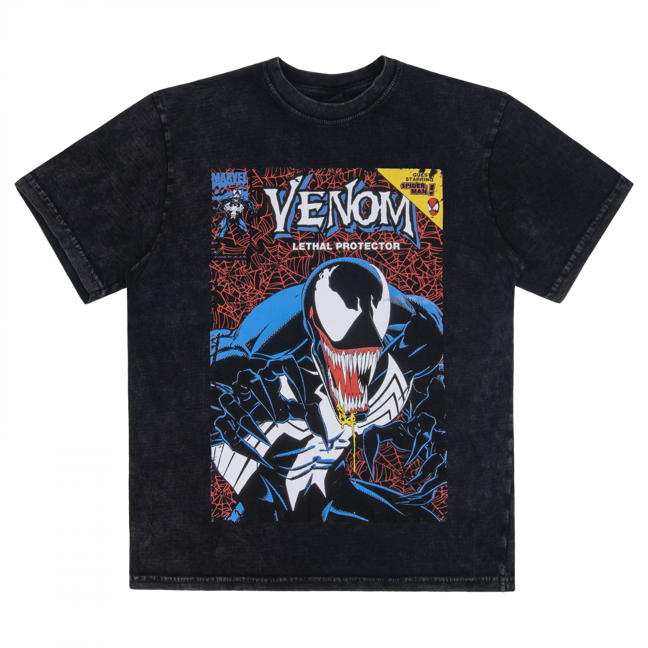 Venom Lethal Protector #1 Cover Stone Wash T-Shirt, Black