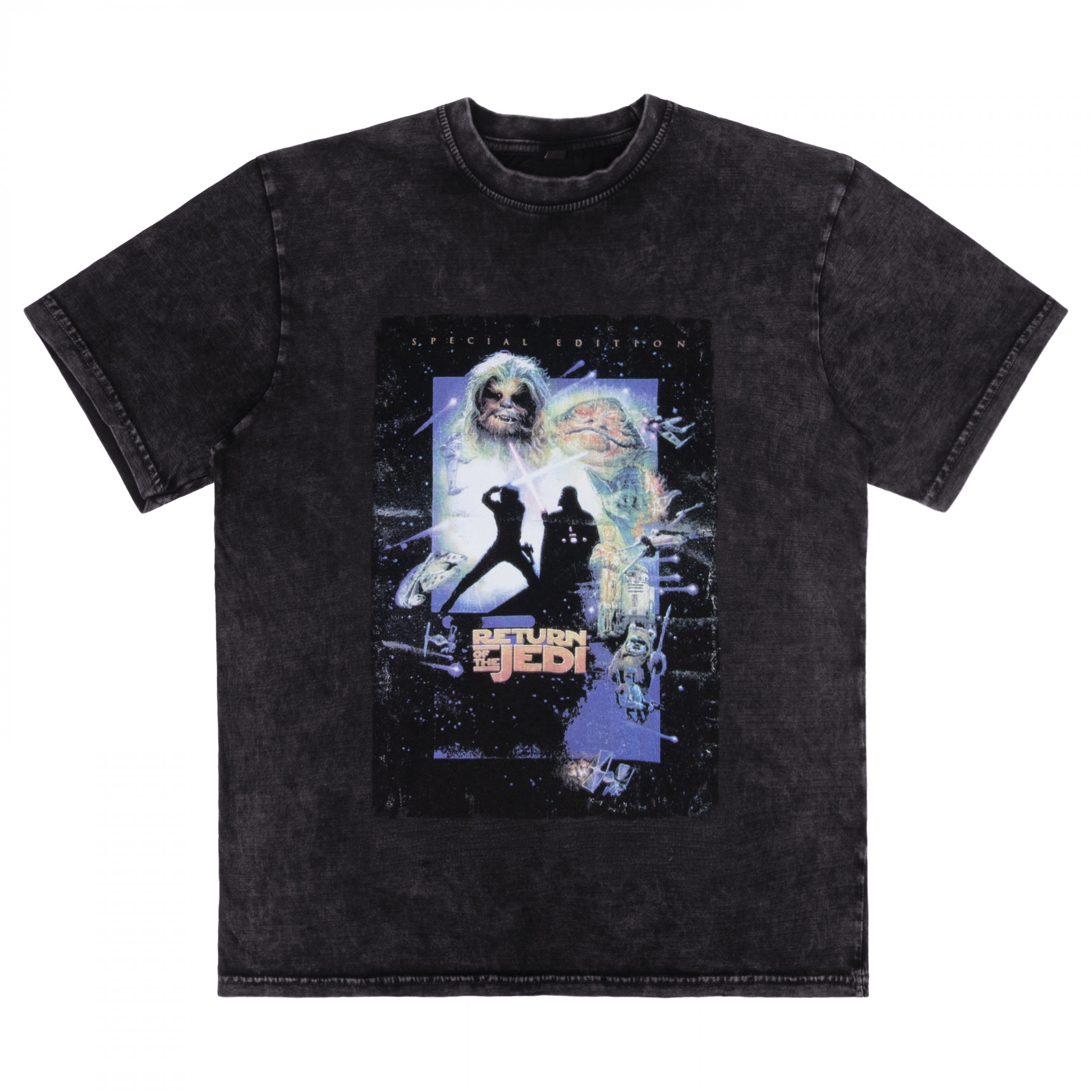 Star Wars Return of The Jedi Poster Stone Wash T-Shirt, Black