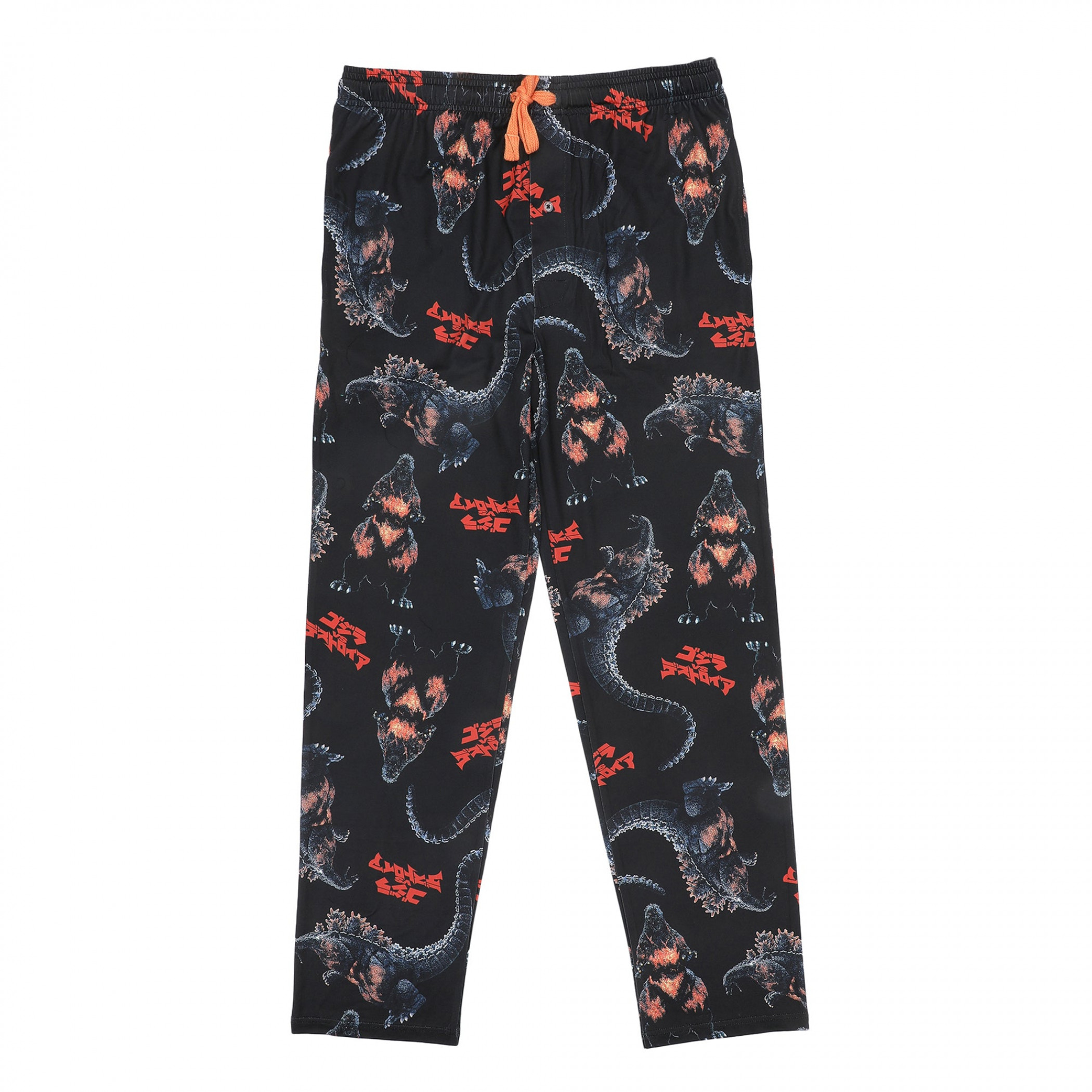 Godzilla Classic Japanese Title All Over Print Sleep Pants, Black