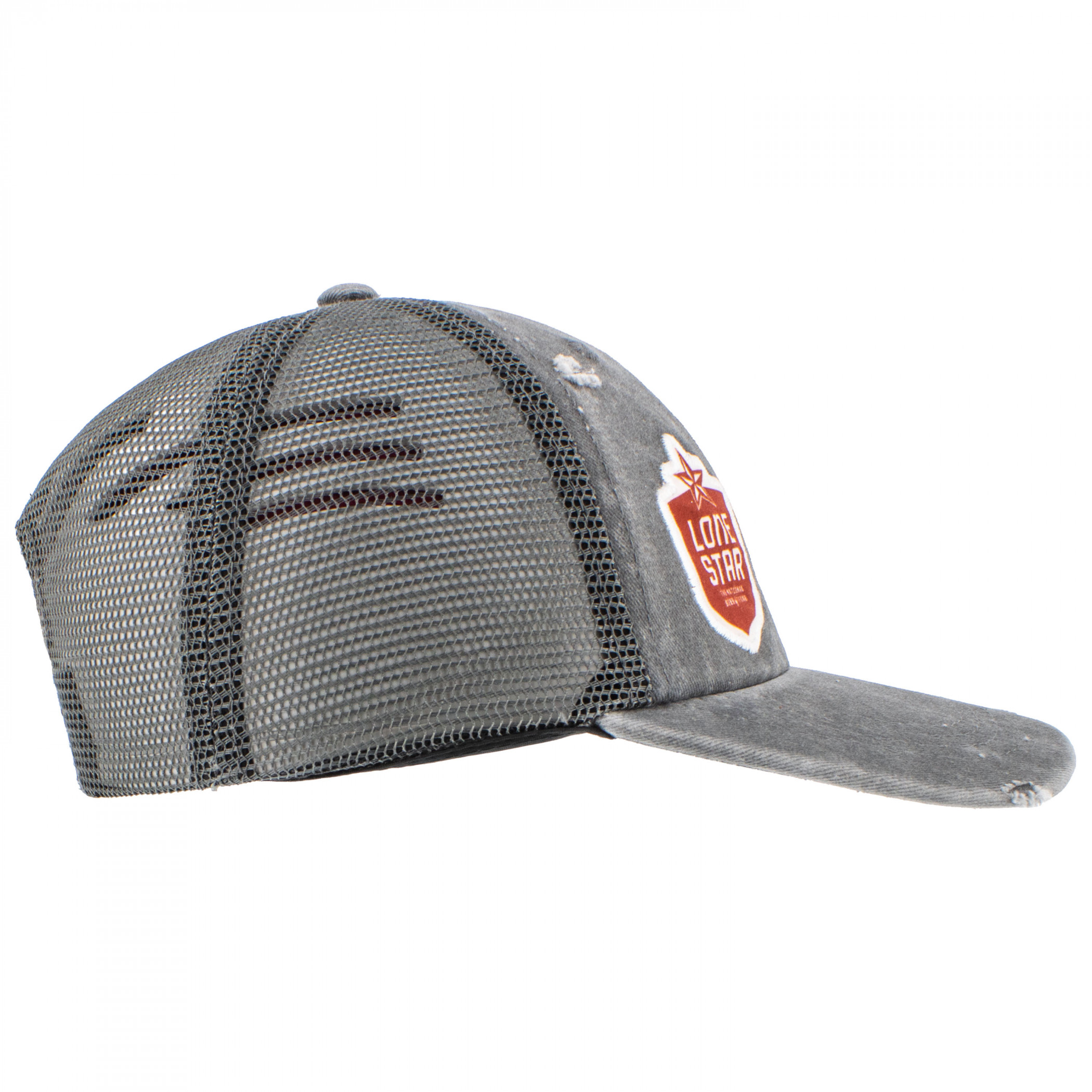 Lone Star Embroidered Drinking Armadillo Distressed Snapback Hat