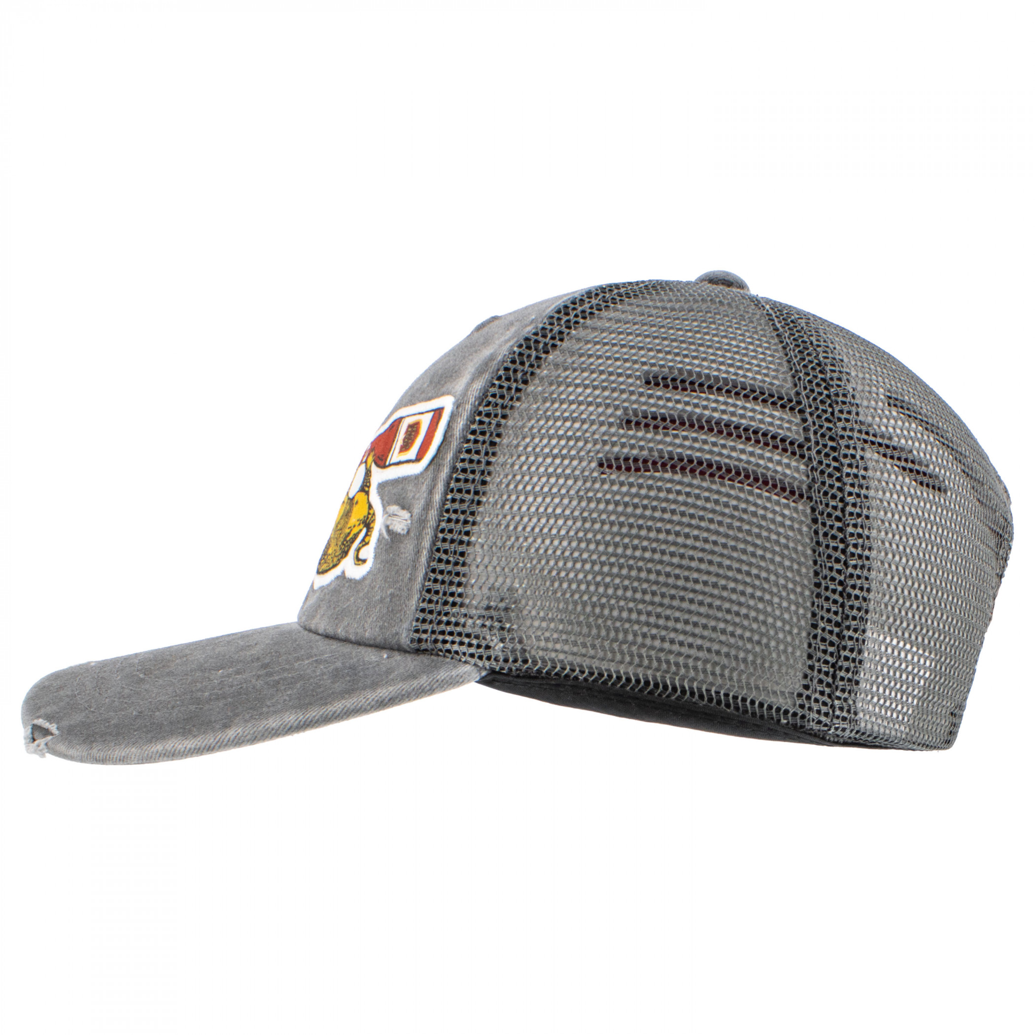 Lone Star Embroidered Drinking Armadillo Distressed Snapback Hat