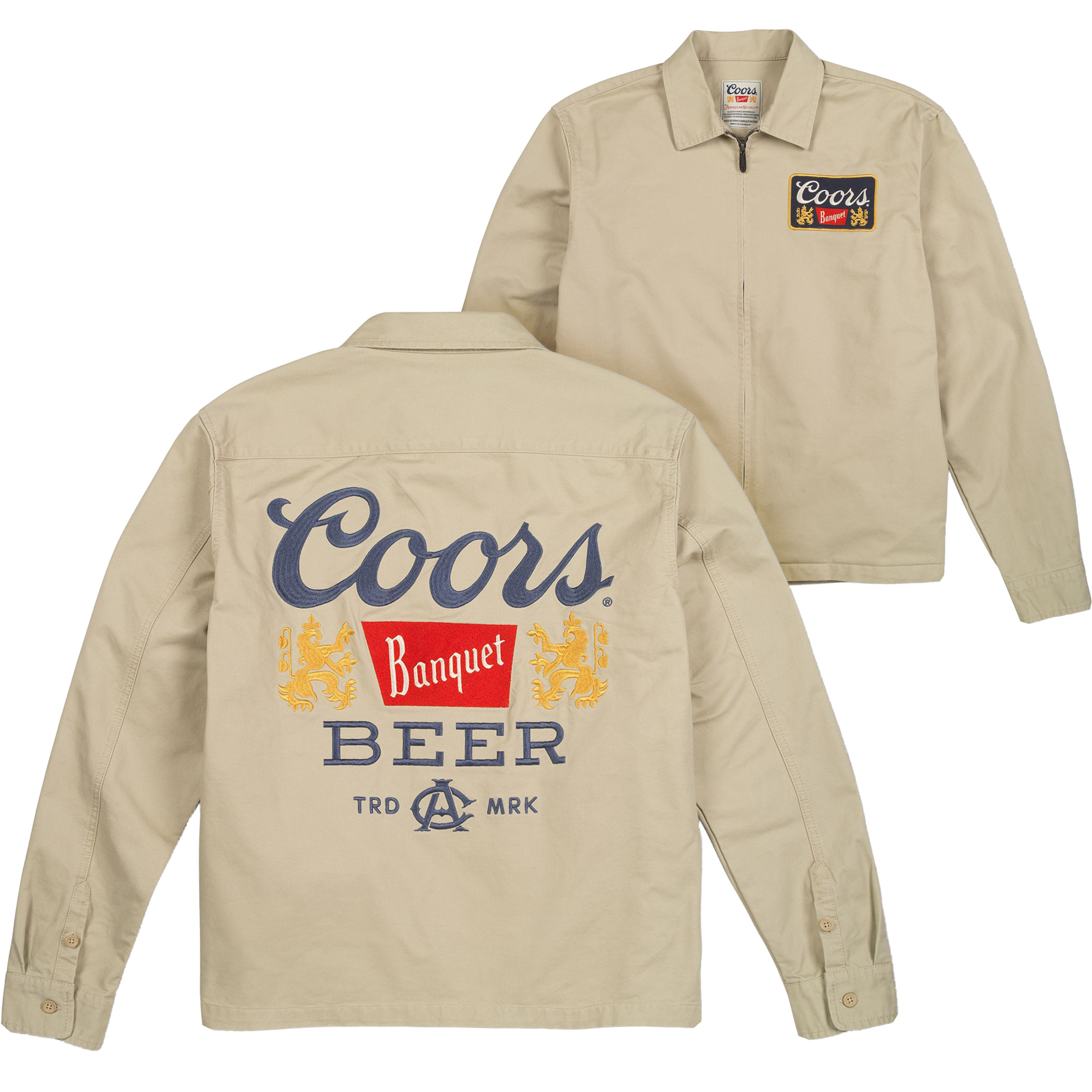 Coors Banquet Beer Front and Back Print Mechanic's Jacket