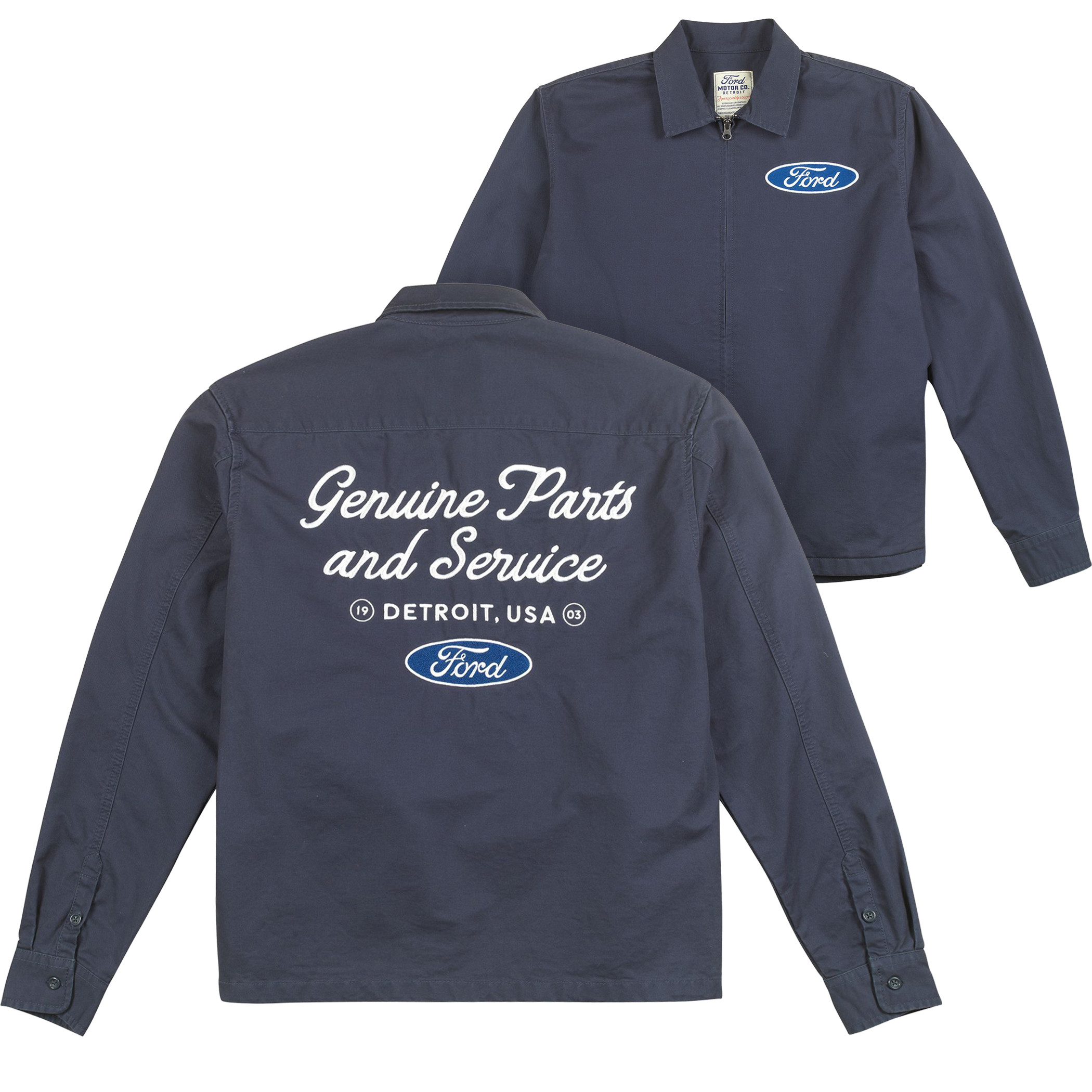 Ford Genuine Parts and Service Front and Back Print Mechanic's Jacket