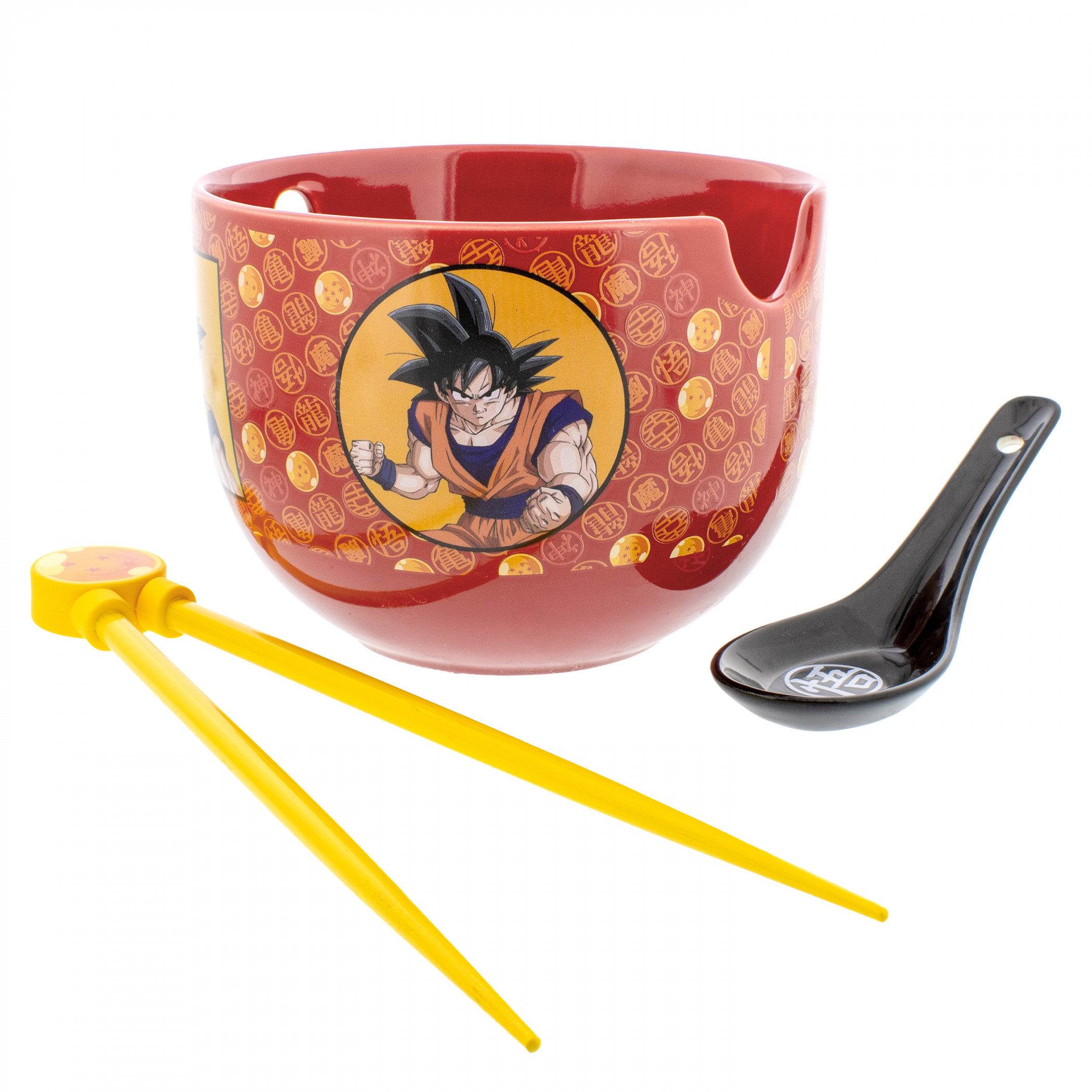 Dragon Ball Z Noodle Bowl Spoon and Chopsticks Bundle, Orange